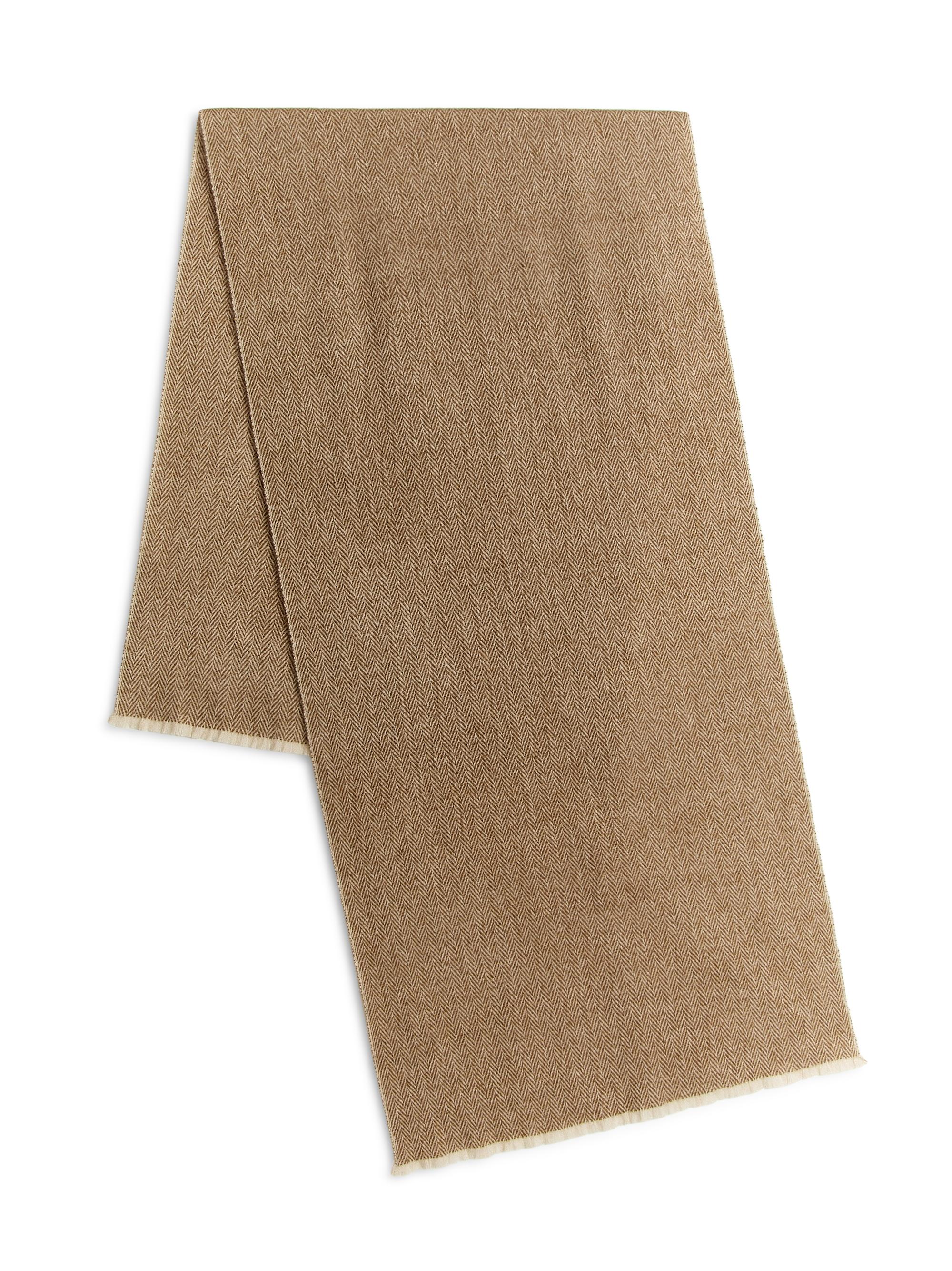 Vince Men's Herringbone Cashmere Scarf - Walnut Brown