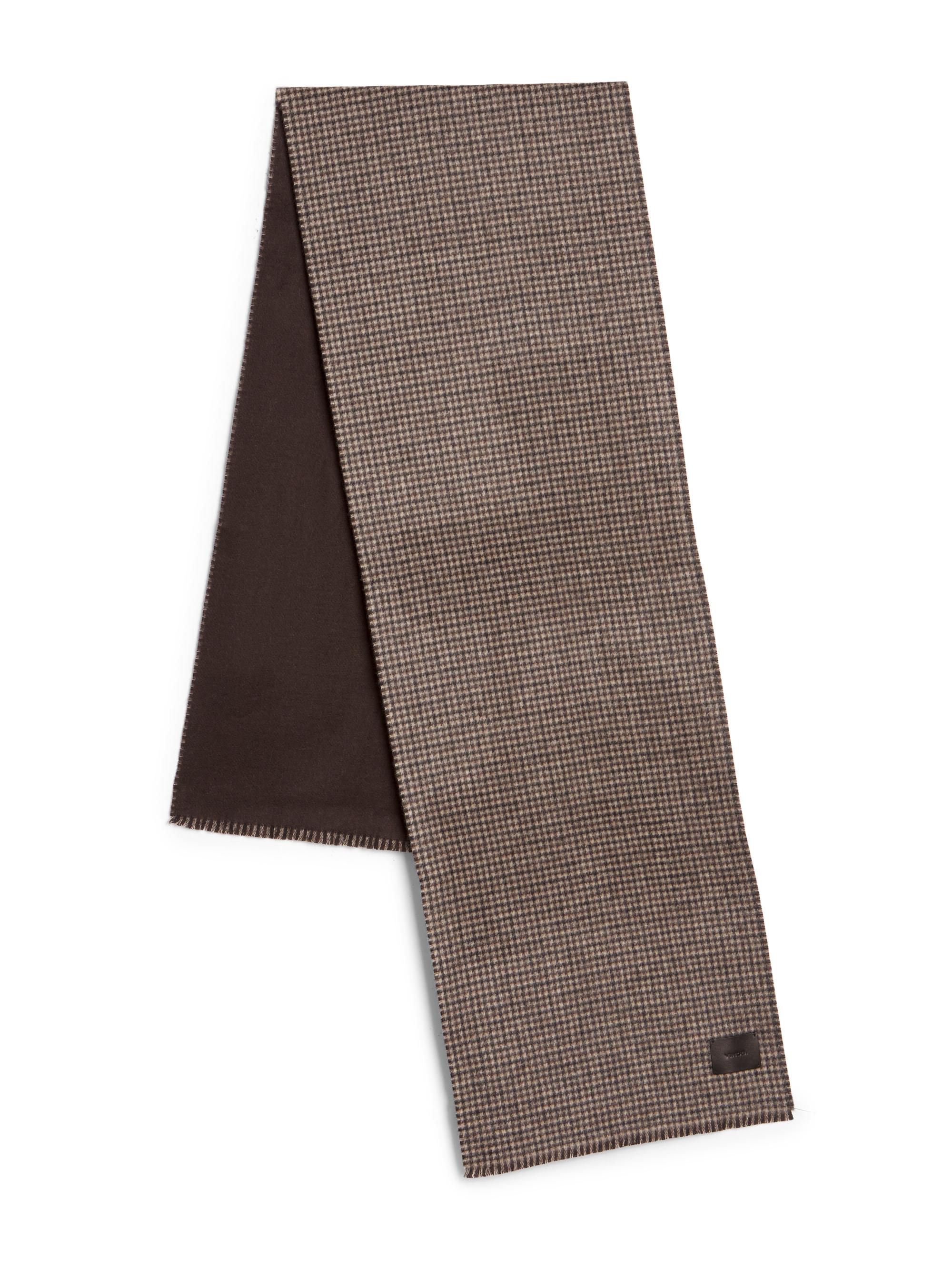 Vince Men's Houndstooth Double-Face Wool-Cashmere Scarf - Brown