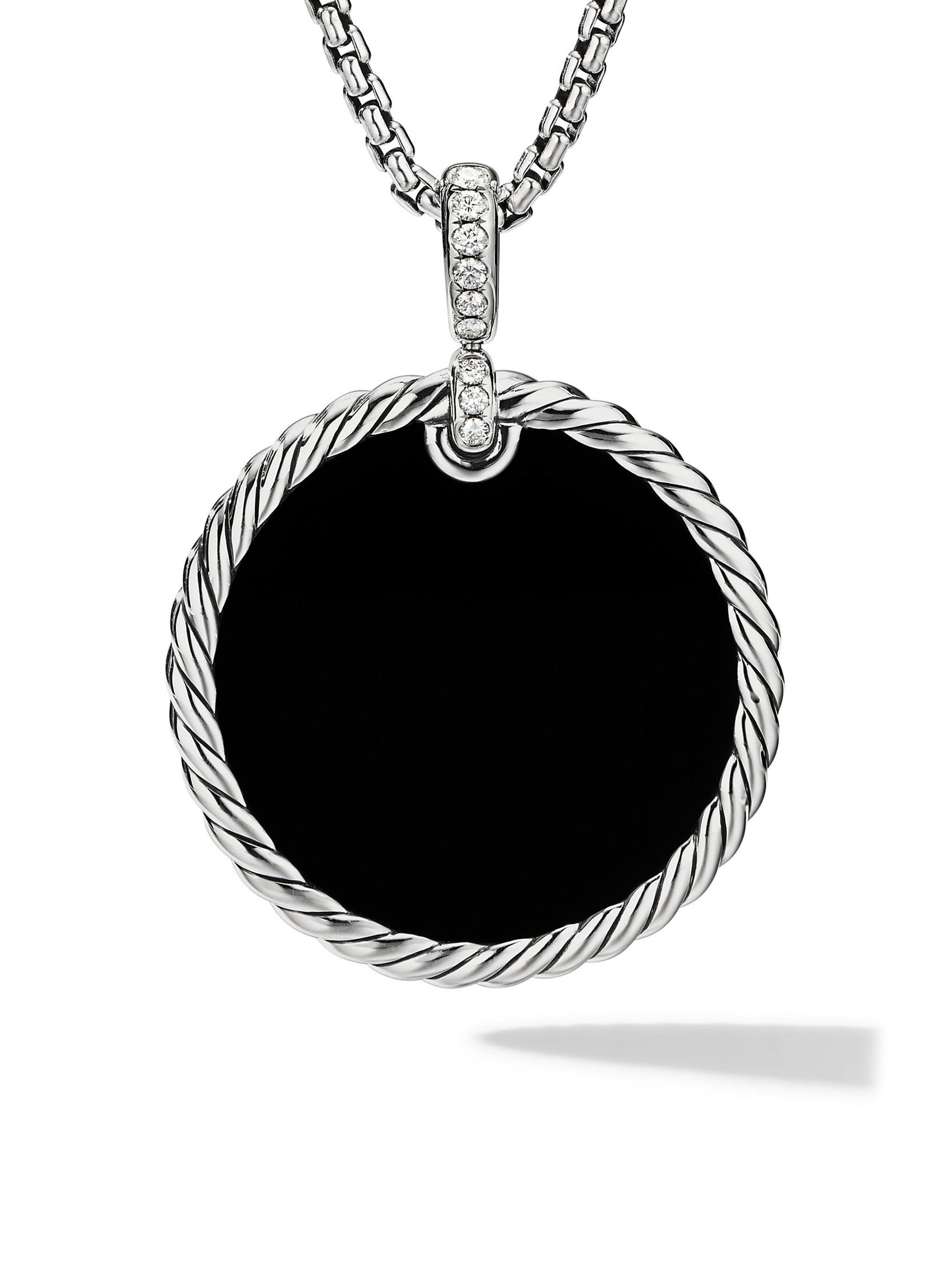 David Yurman Women's DY Elements Reversible Disc Pendant in Sterling Silver - Black White