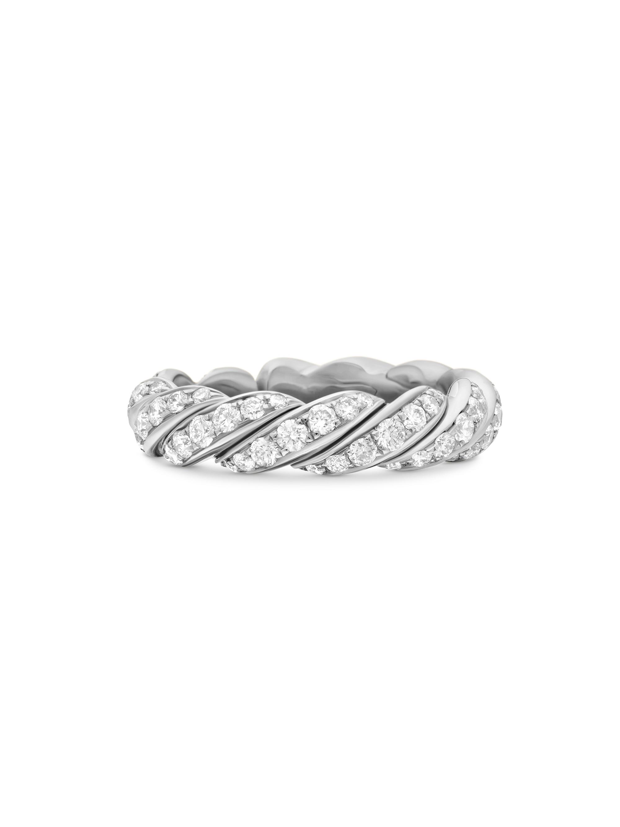 David Yurman Women's Pavéflex Band Ring in 18K White Gold - Diamond