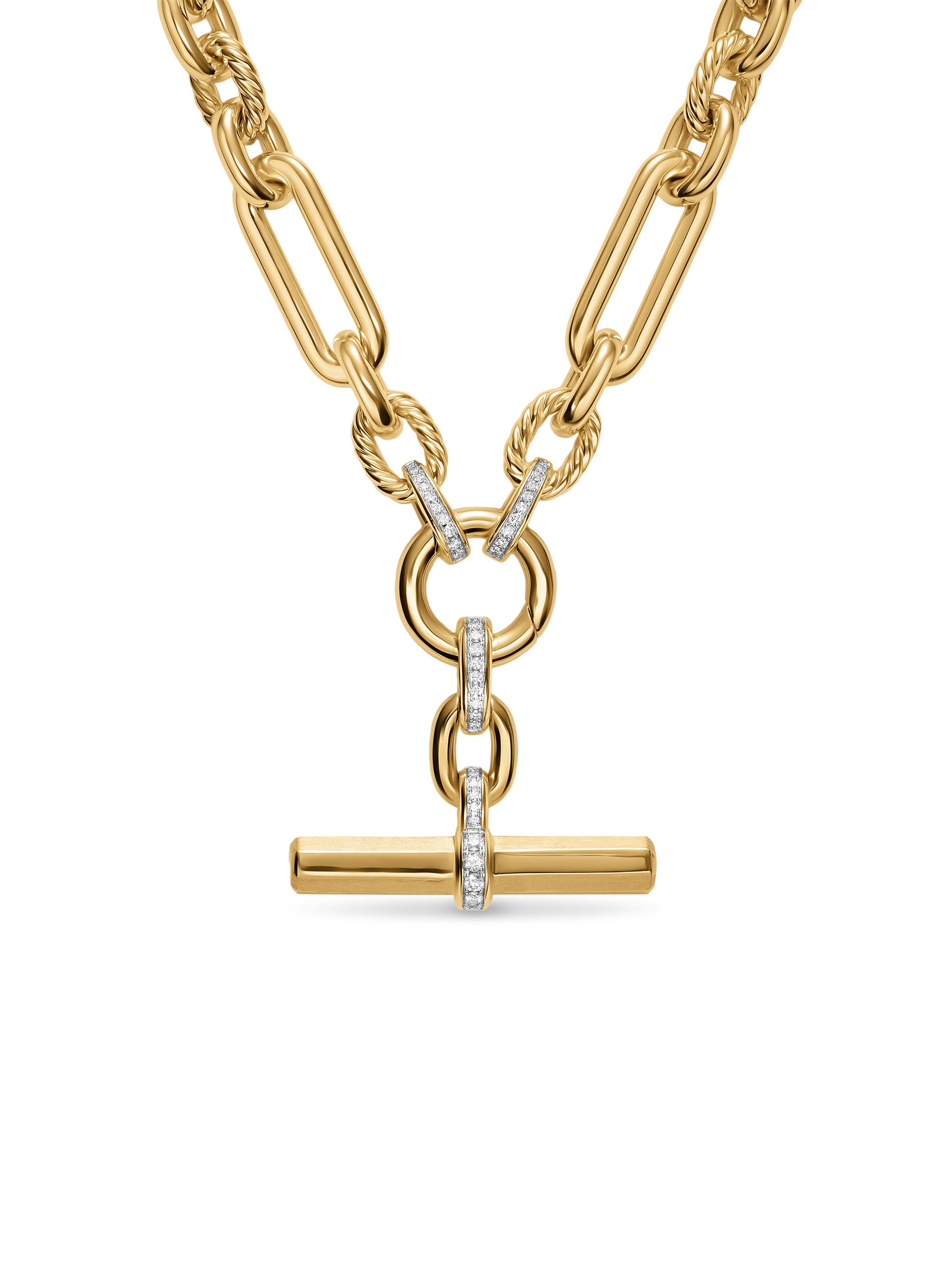 David Yurman Women's Lexington Chain Necklace in K Yellow Gold - Diamond