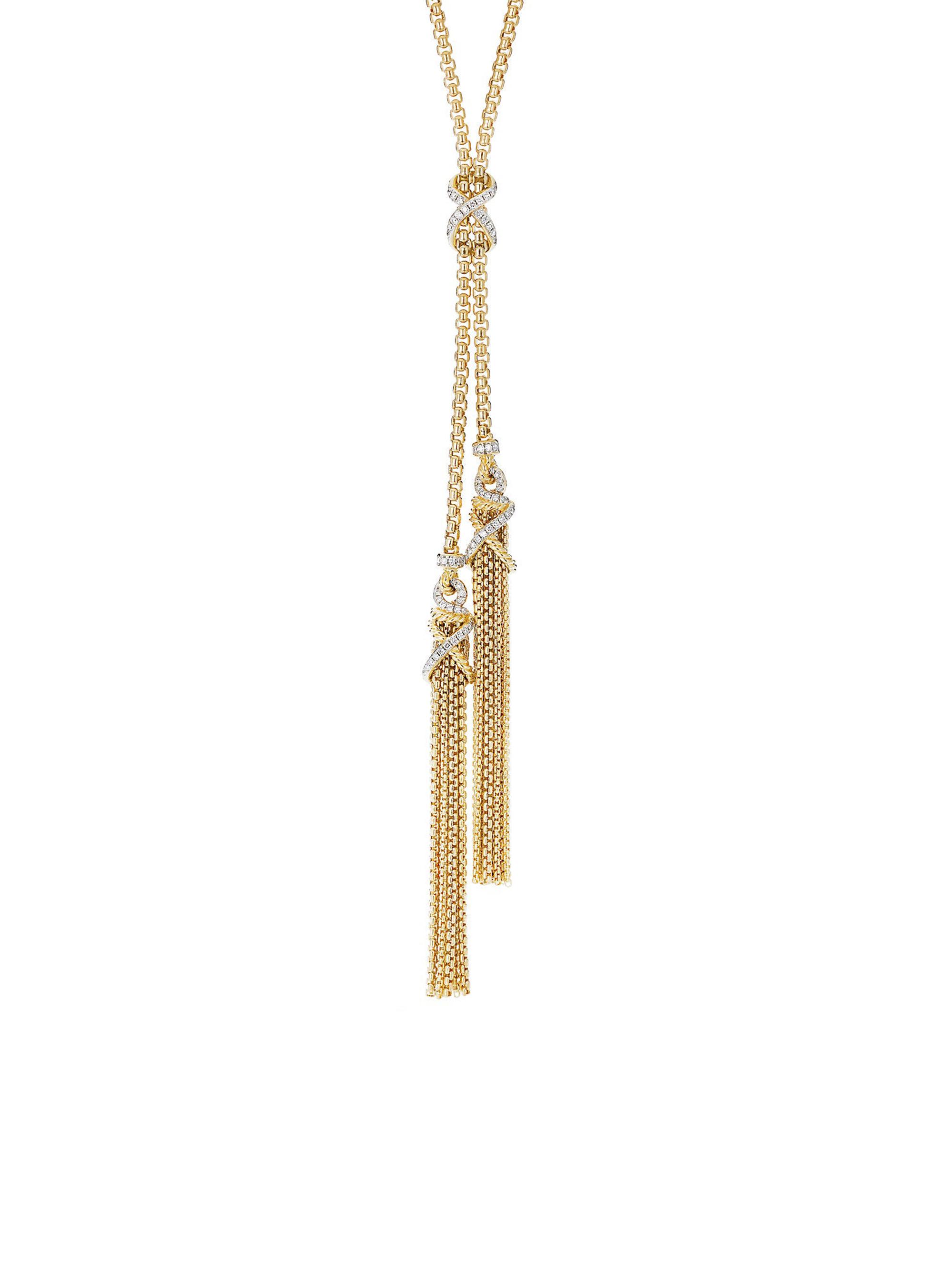 David Yurman Women's Helena Tassel Necklace in 18K Yellow Gold with Diamonds - Diamond