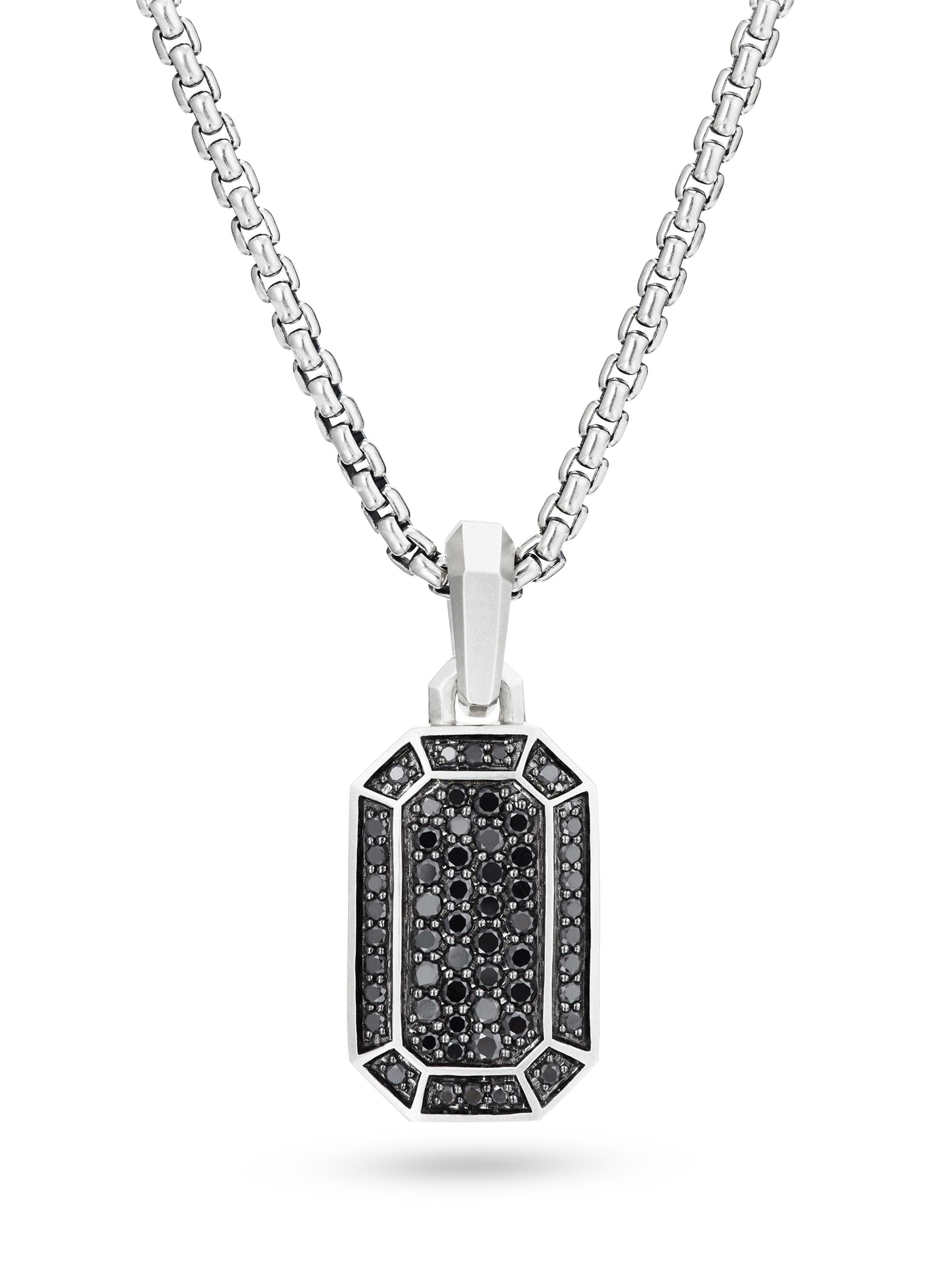 David Yurman Men's Streamline Pavé Amulet in Sterling Silver - Black Diamond