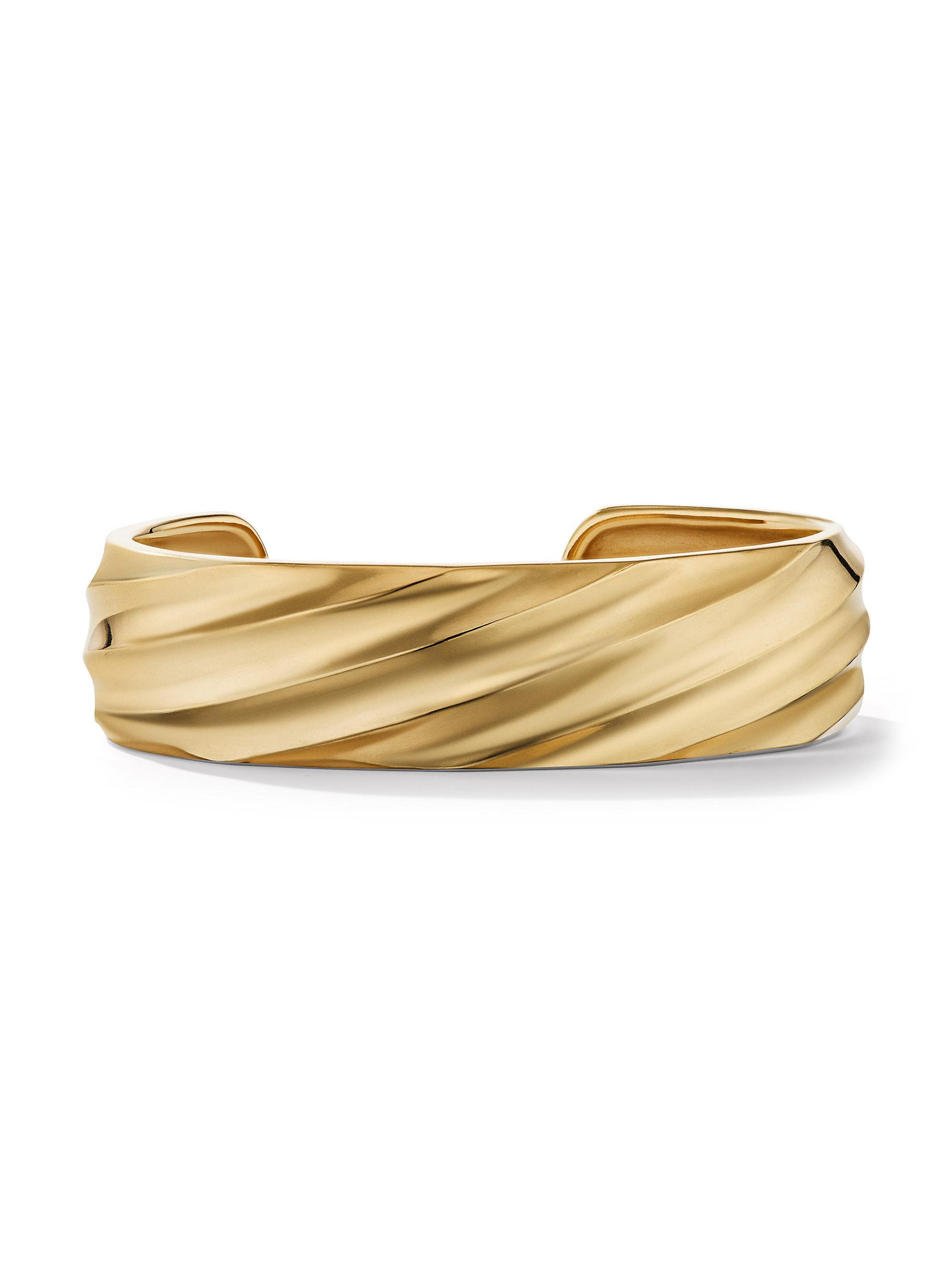 David Yurman Women's Cable Edge Cuff Bracelet in 18K Yellow Gold - Gold