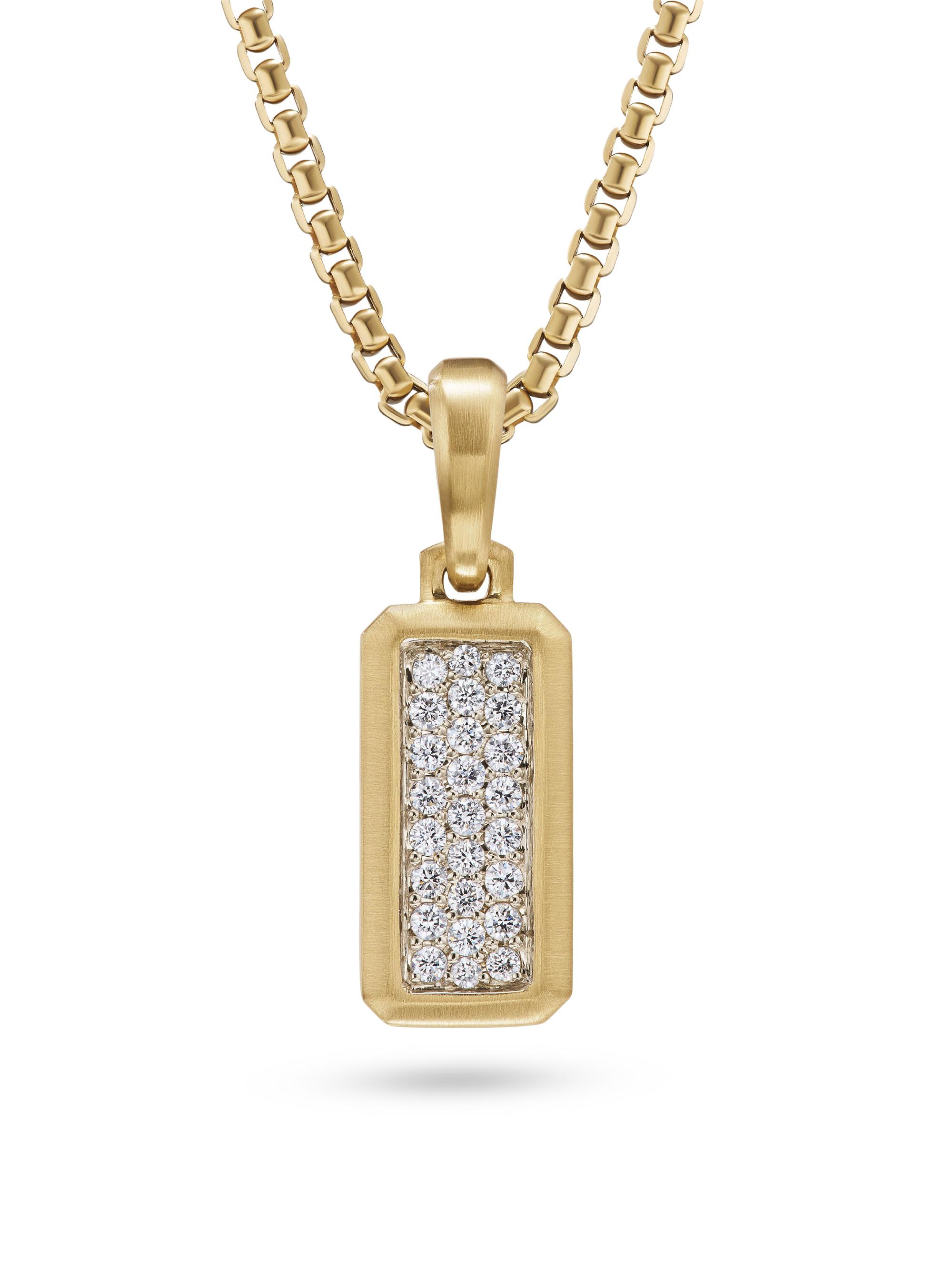 David Yurman Men's Streamline Amulet in 18K Yellow Gold - Diamond