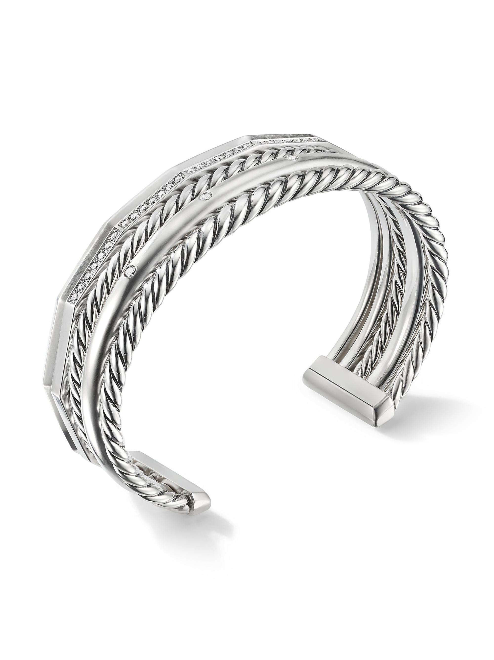 David Yurman Women's Stax Five Row Cuff Bracelet in Sterling Silver - Silver