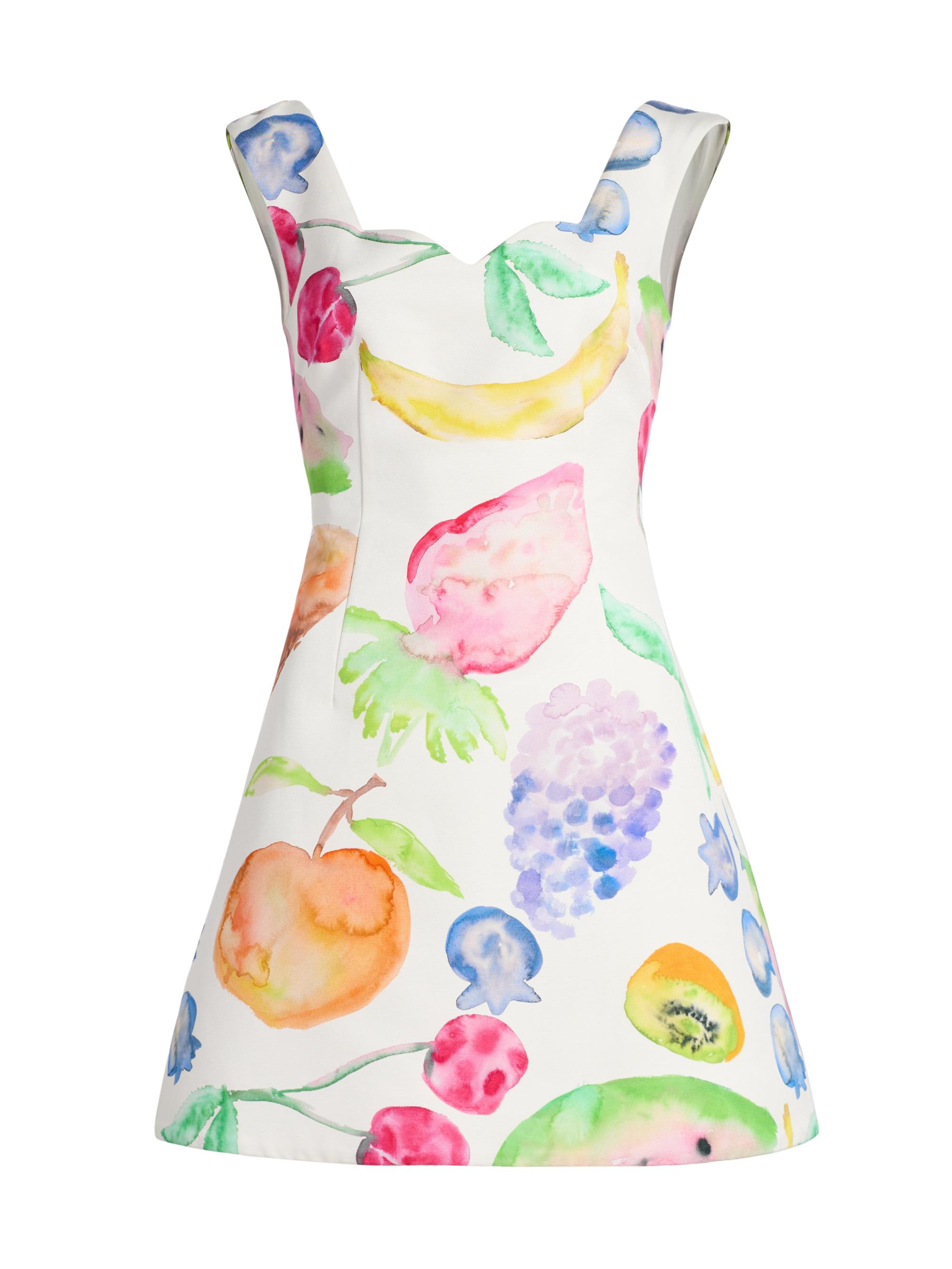 Rosie Assoulin Women's Halo Fruit Cotton-Blend A-Line Minidress - Rainbow