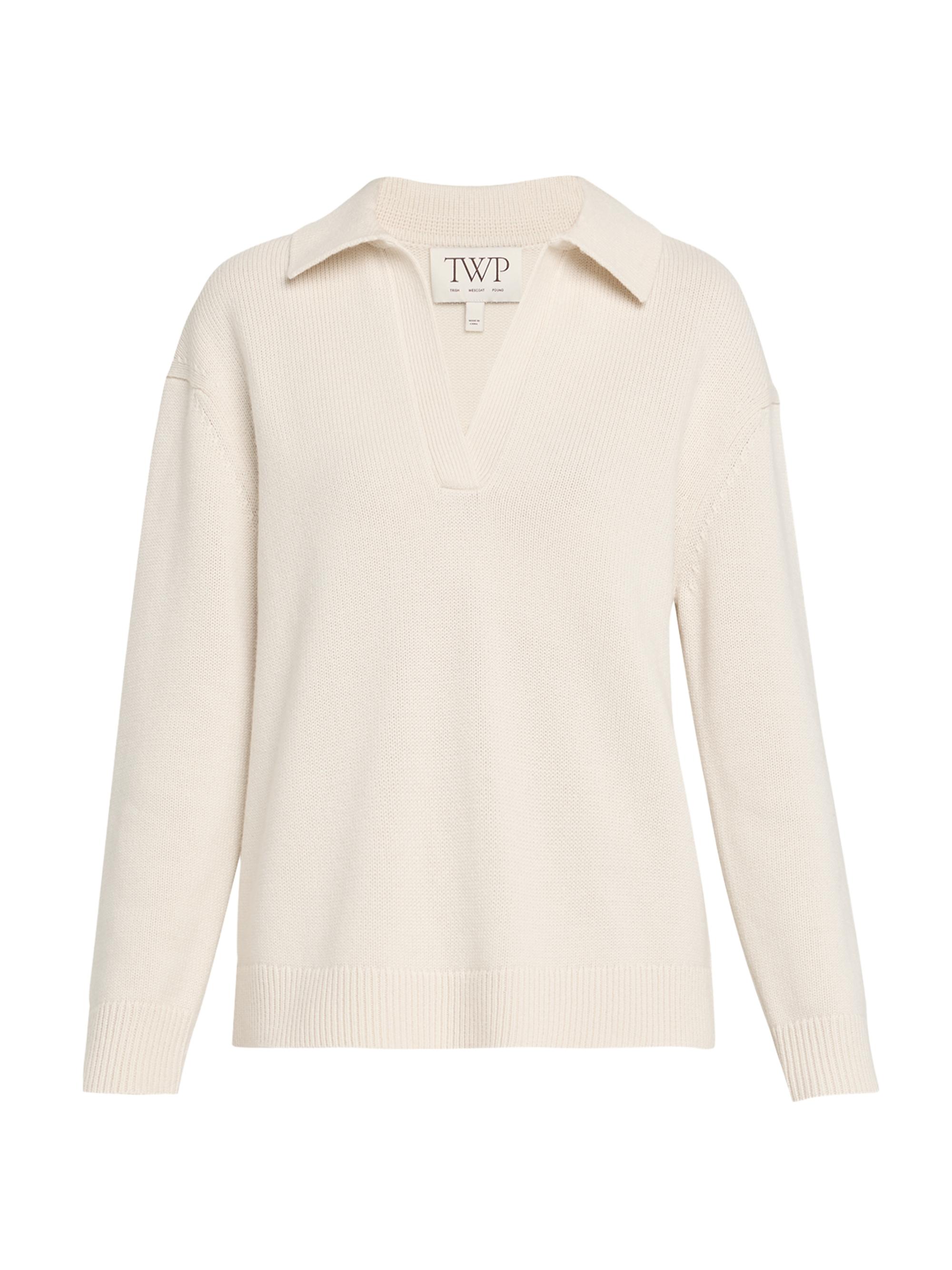 TWP Women's Cashmere Polo Sweater - Cream