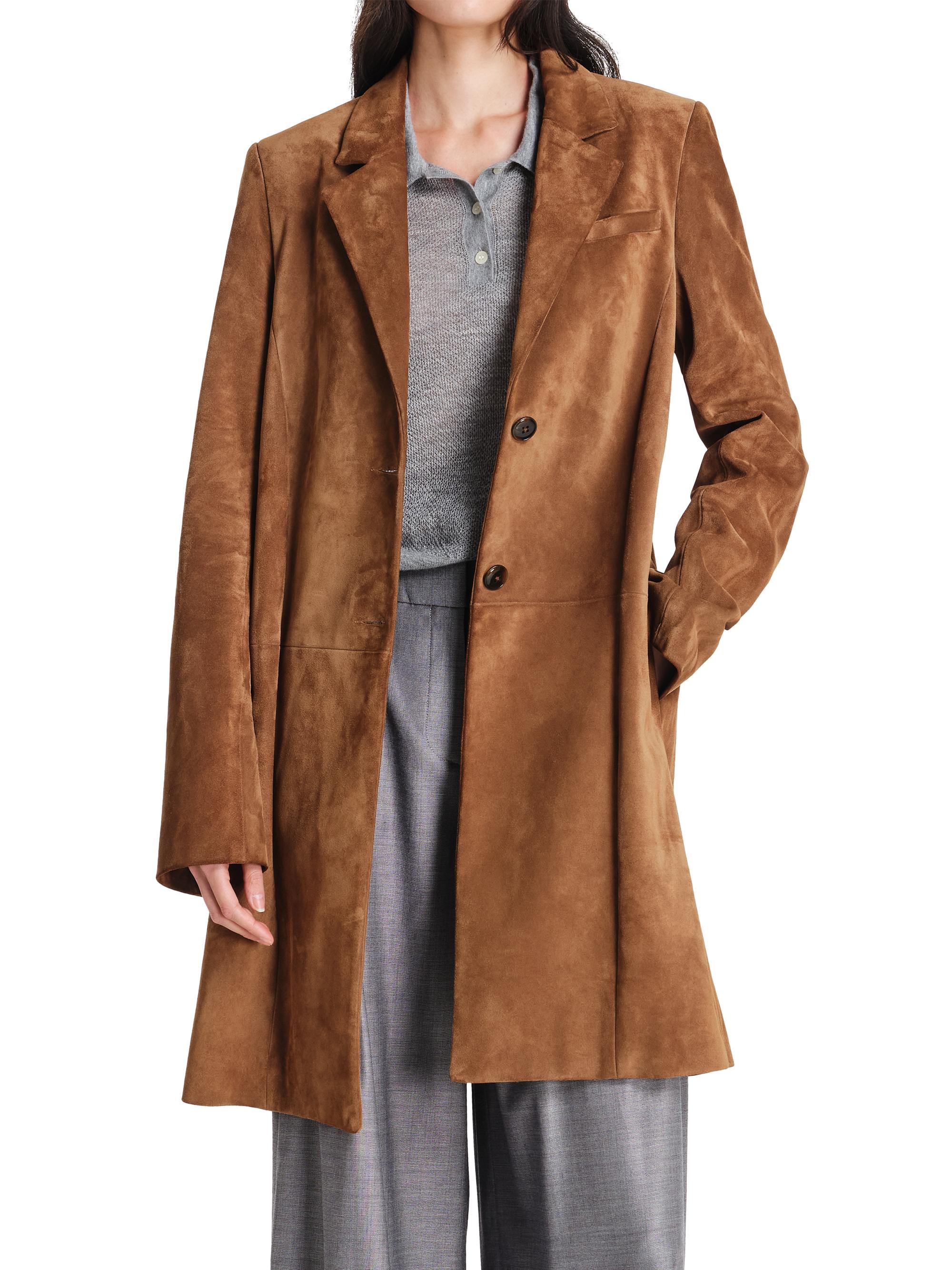 【eL】Suede Single Coat Leather Jacketz Brad Pitt Jacket - Mens Suede Jacket - Suede