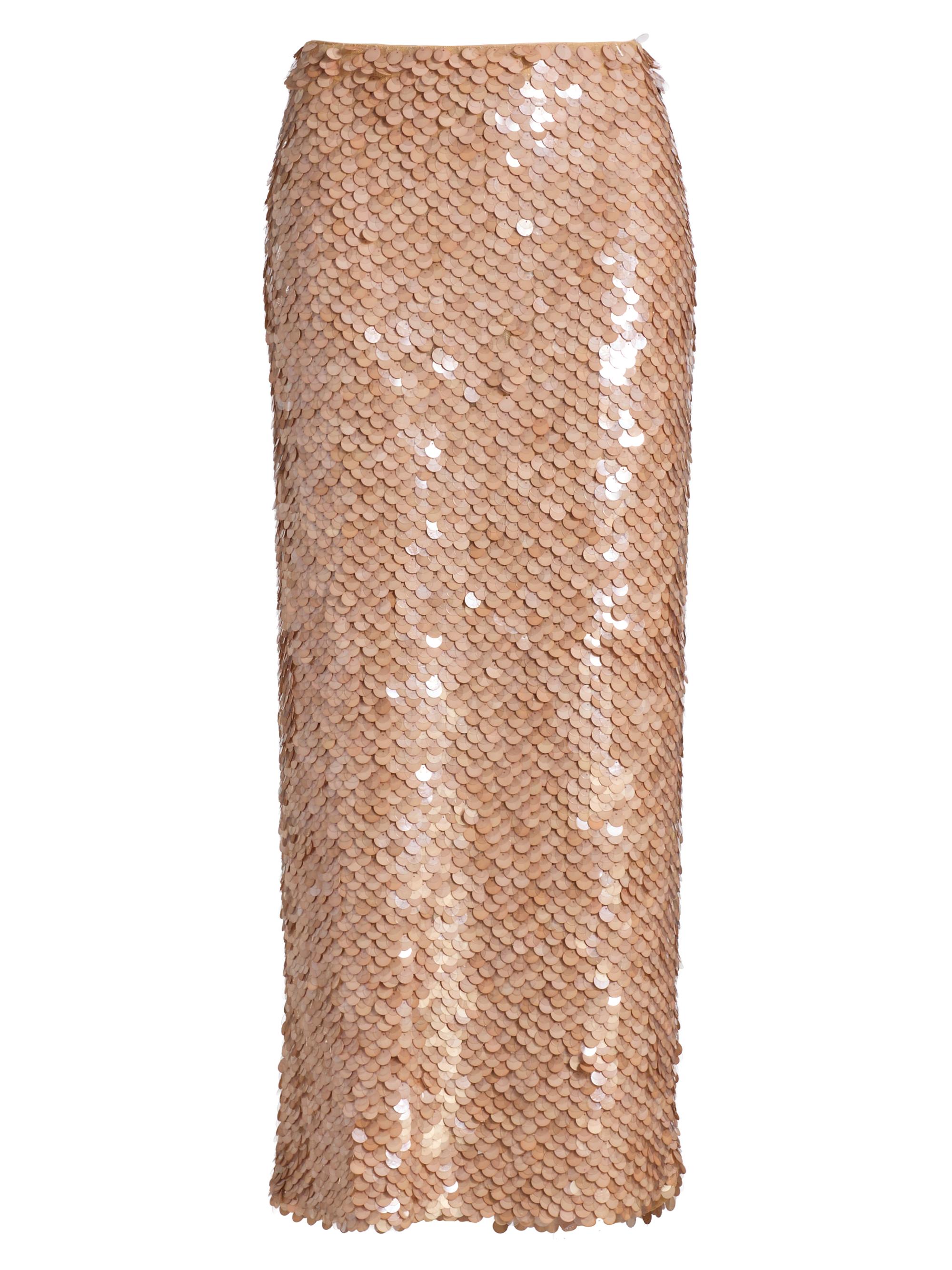 TWP Women's Gwyneth Sequin Midi-Skirt - Tan