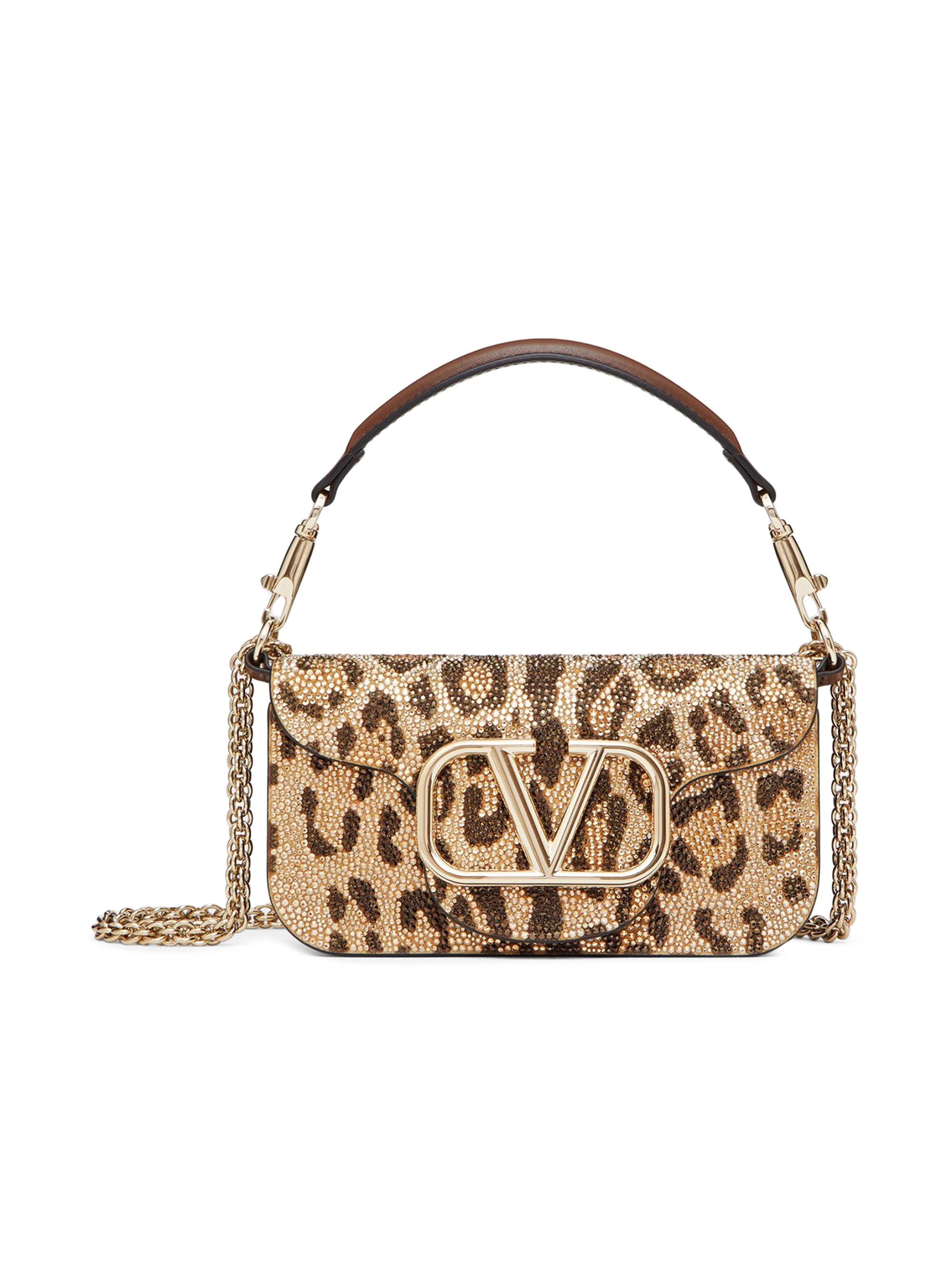 Valentino Garavani Women's  Locò Shoulder Bag with Rhinestone Animalier Pattern