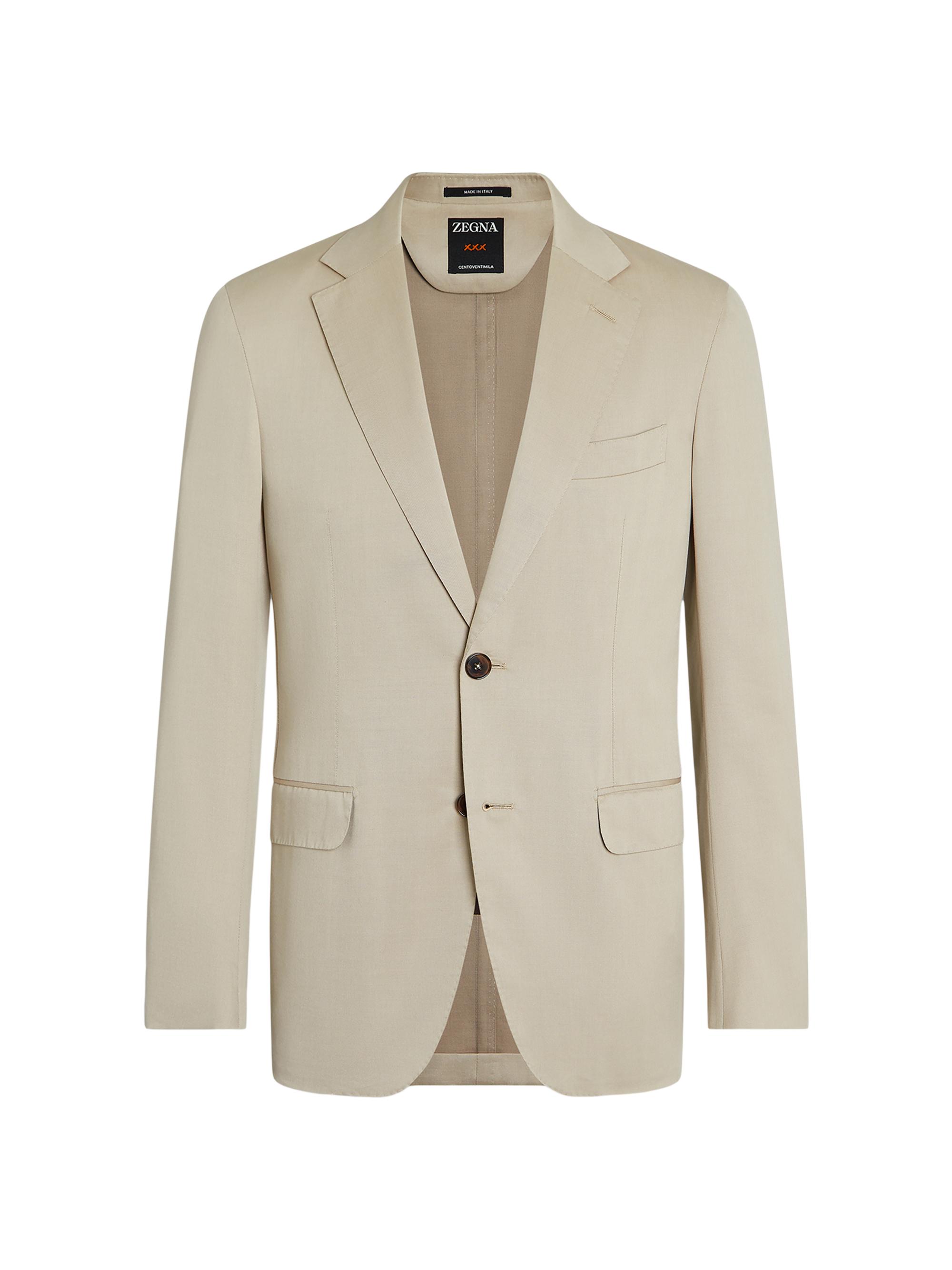ZEGNA Men's Centoventimila Cotton and Wool Cardigan Jacket - Light Taupe