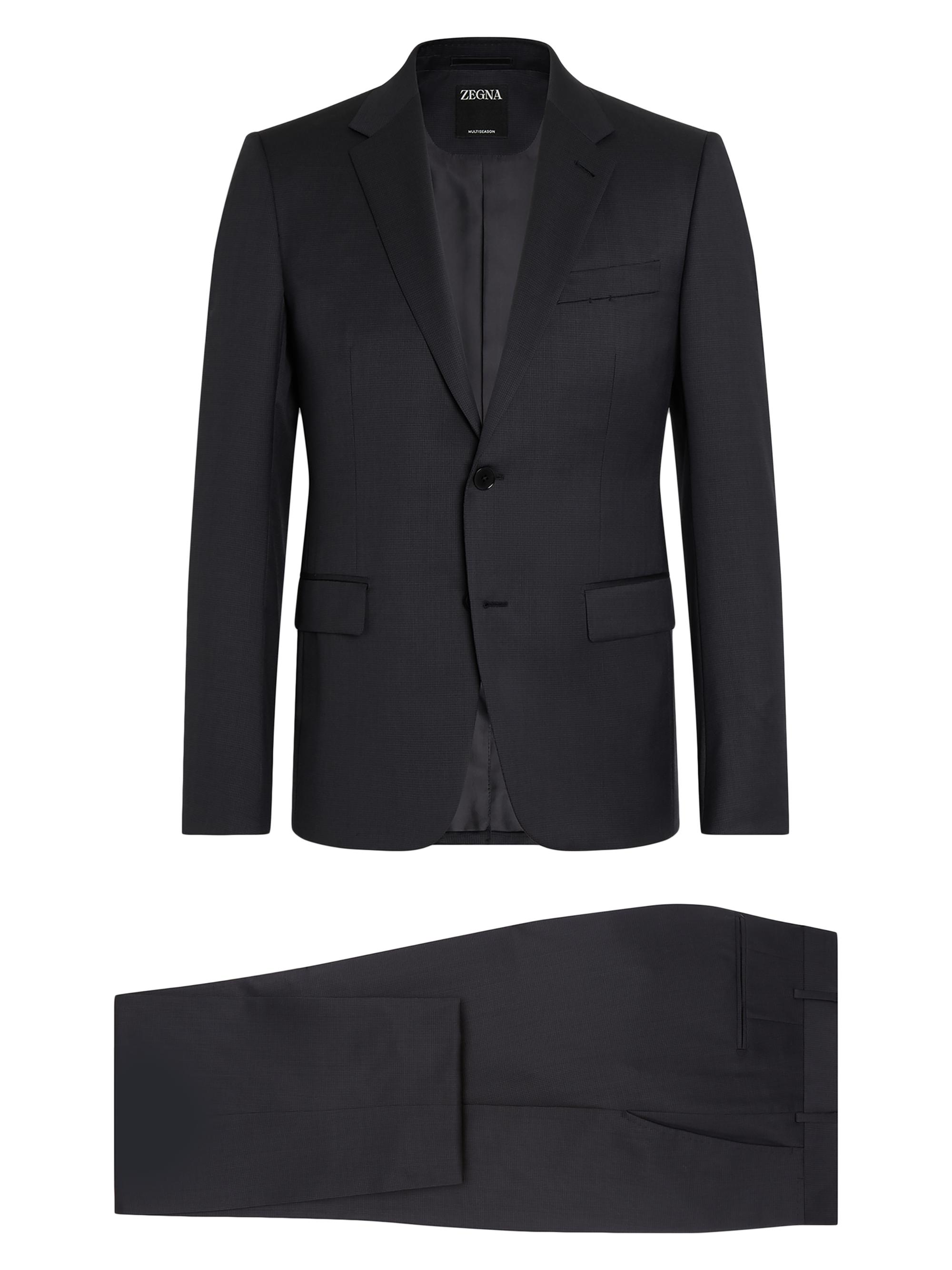 ZEGNA Men's Wool Suit - Dark Grey