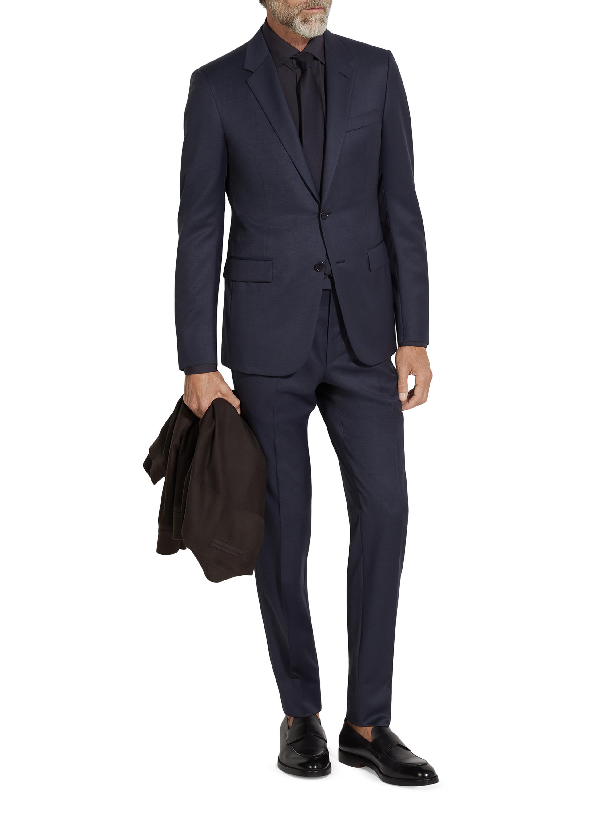 ZEGNA Men's Multiseason Wool Suit - Blue Navy Blue