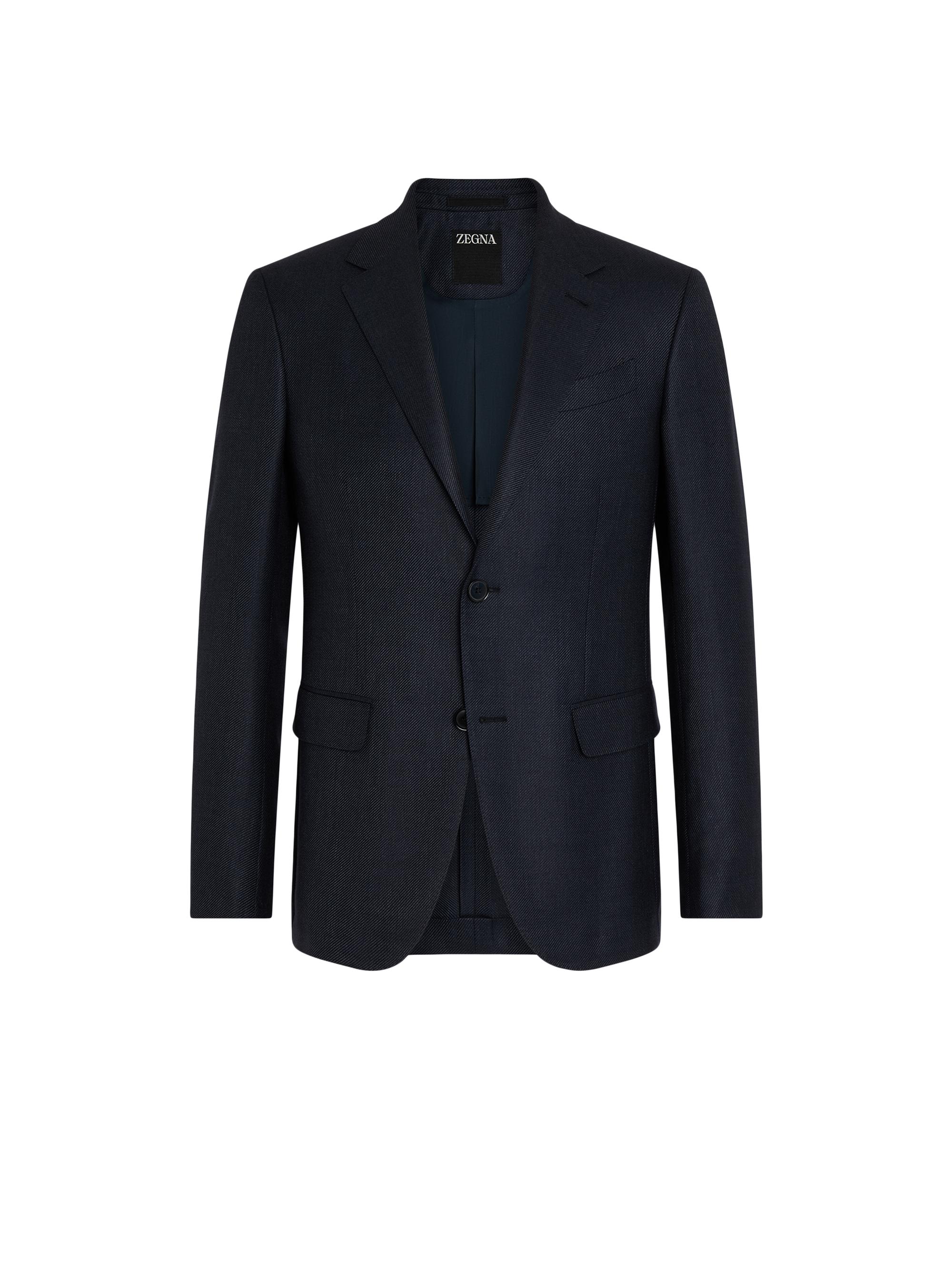 ZEGNA Men's Cashmere Silk and Linen Unlined Jacket - Navy Blue