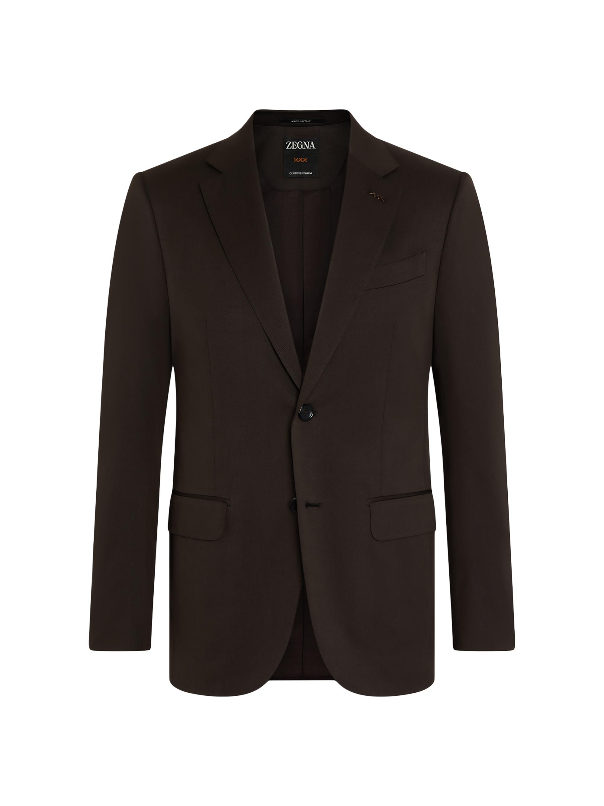 ZEGNA Men's Lightweight Cotton and Wool Jacket - Dark Brown