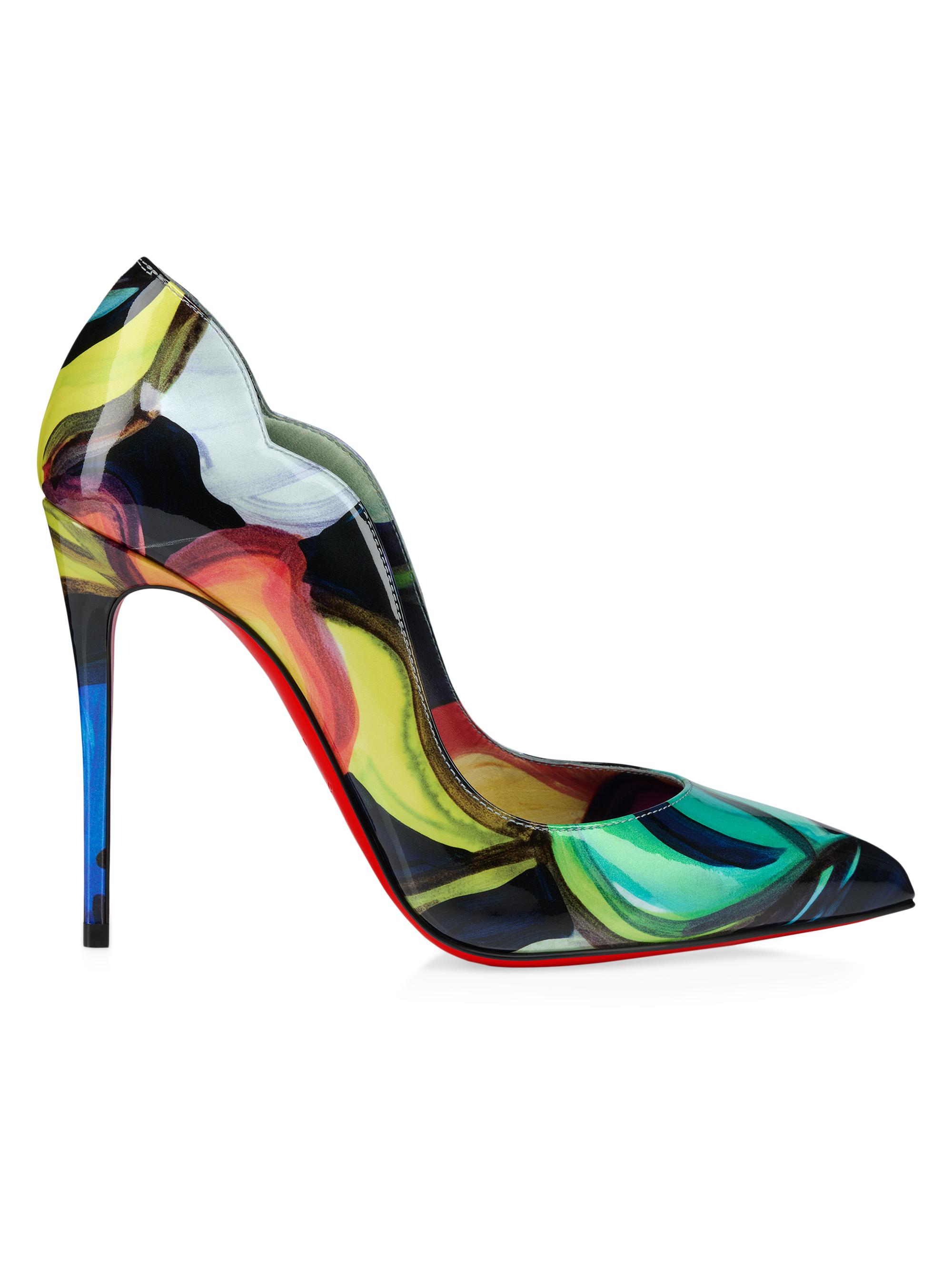 Christian Louboutin Women's Hot Chick Patent Leather 100MM Pumps - Multicolored