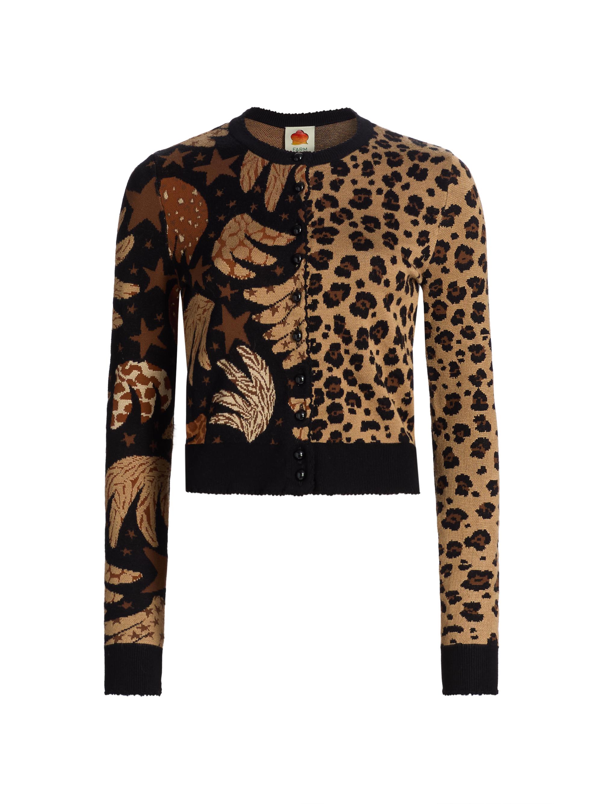 Generation Love Tulum Leopard-Print Jacquard Cardigan | Saks Fifth
