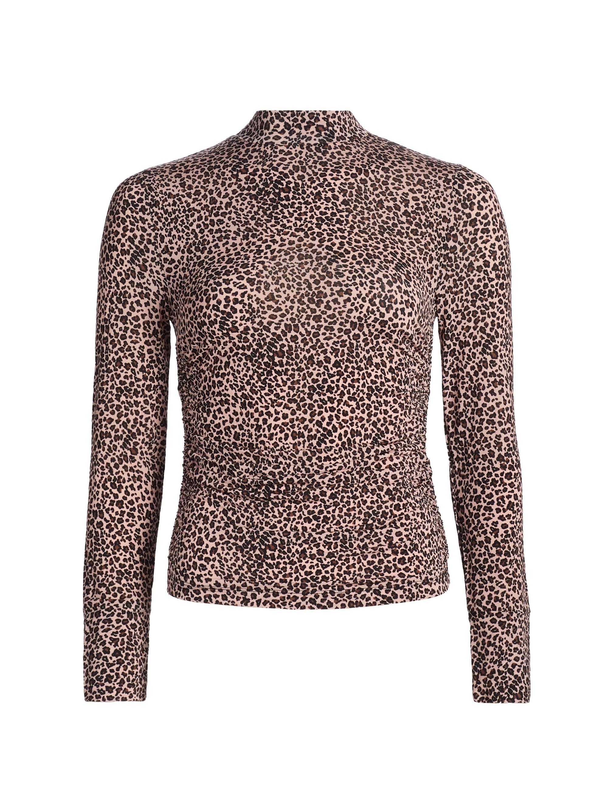 Farm Rio Leopard Jersey Mock-Turtleneck Top | Saks Fifth Avenue