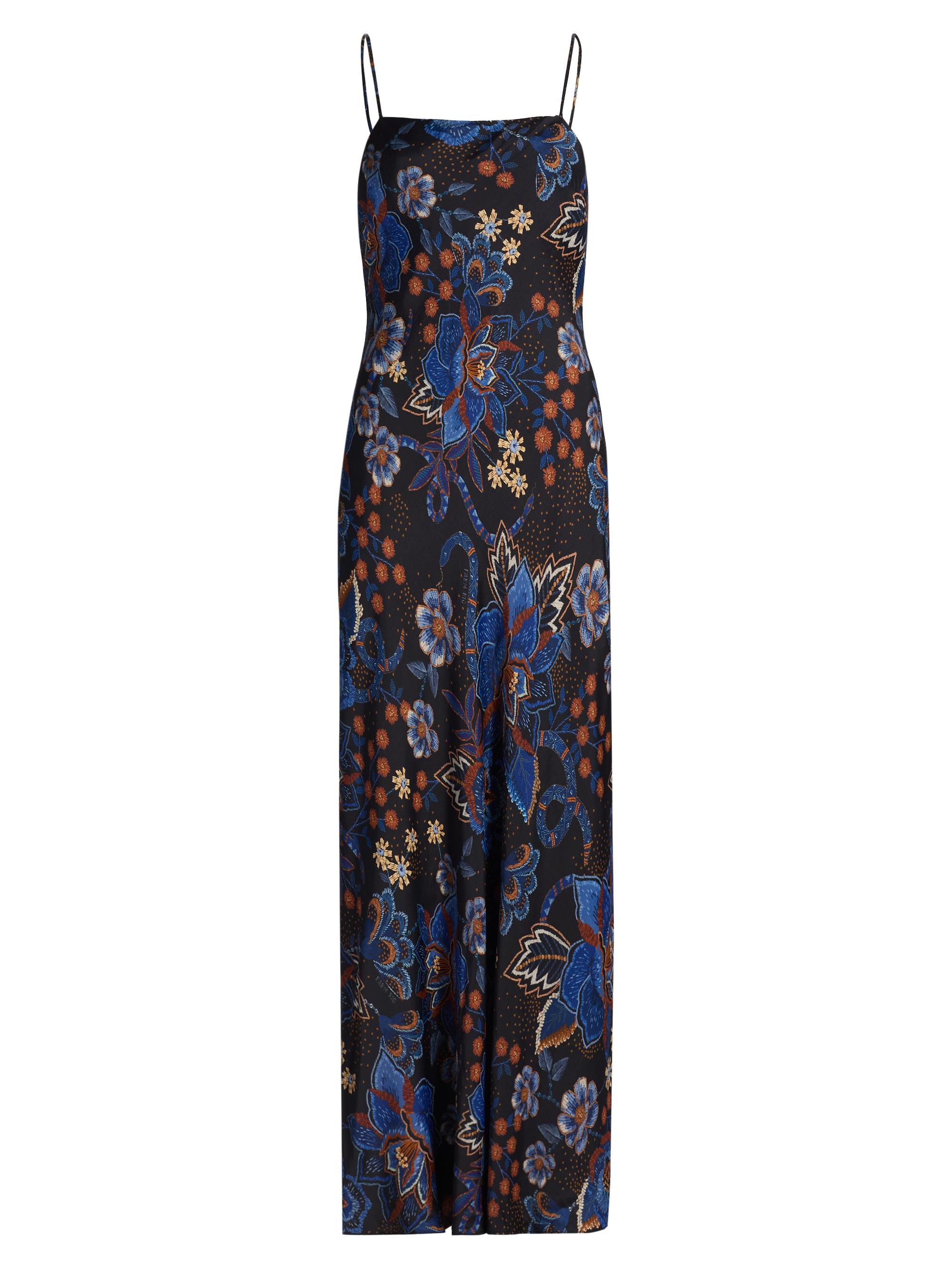 Farm Rio Women's Snakes Bouquet Printed Maxi Slipdress - Black