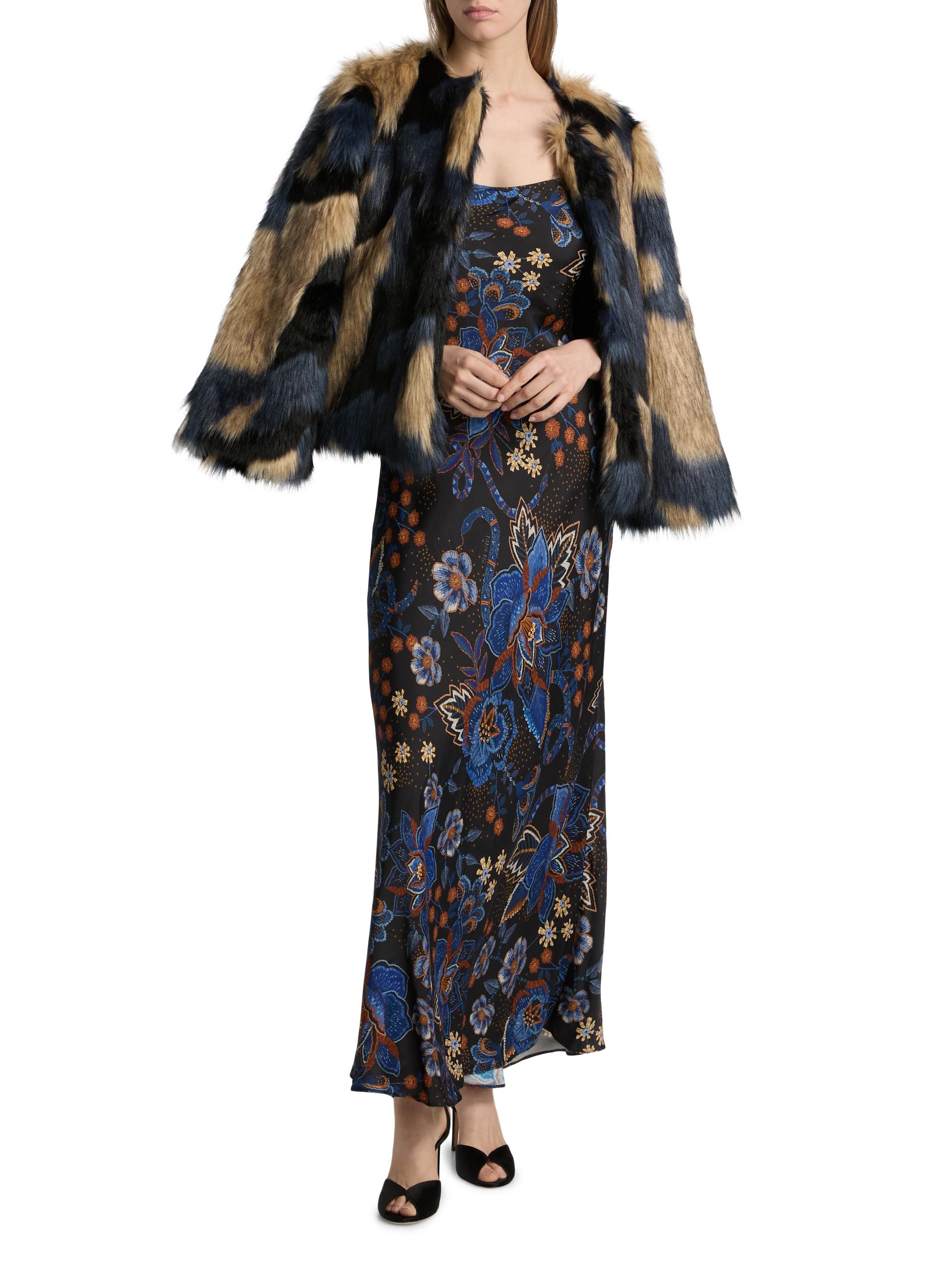 farm rio blue snake dress Blue Snake Garden Long Sleeve Mini Dress