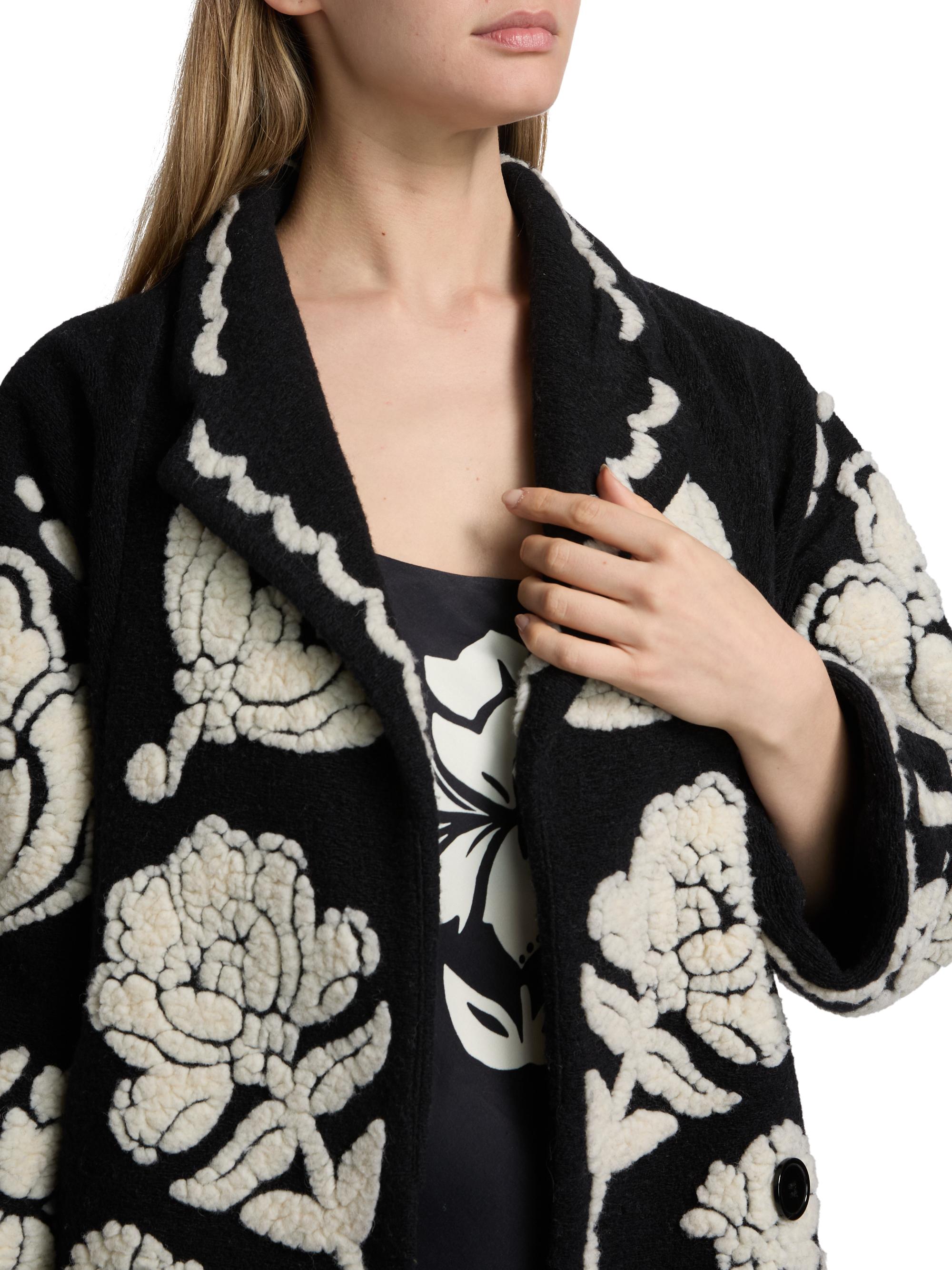 Farm Rio Floral Arabesque Fleece One-Button Coat | Saks Fifth Avenue