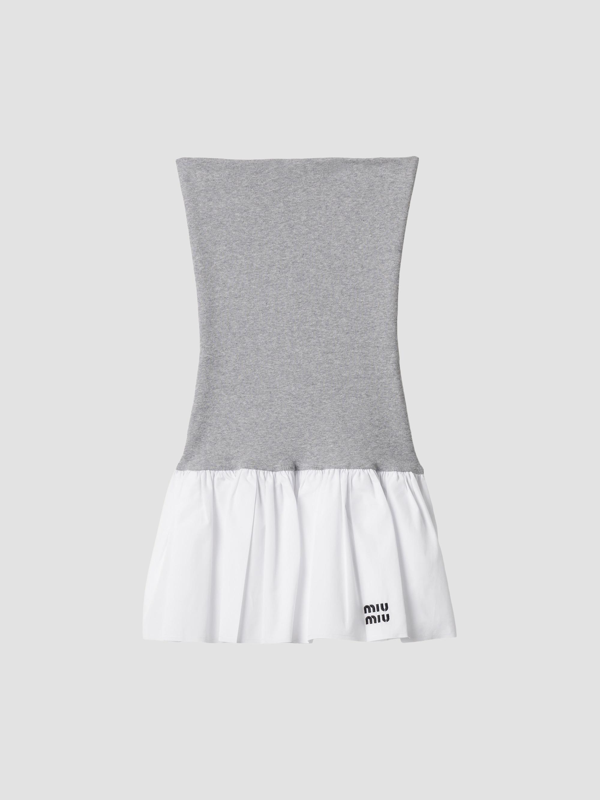 Miu Miu Poplin and Jersey Mini Skirt | Saks Fifth Avenue