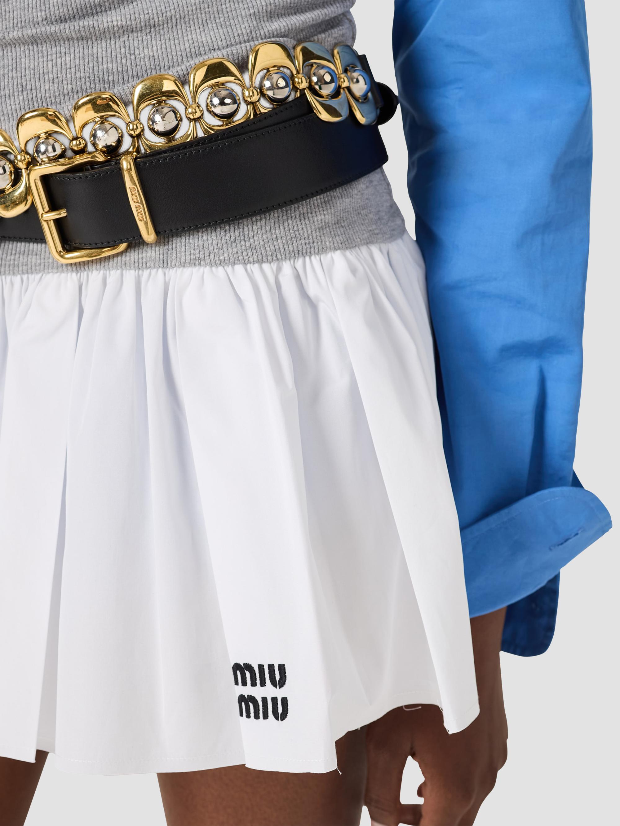 Miu Miu Poplin and Jersey Mini Skirt | Saks Fifth Avenue