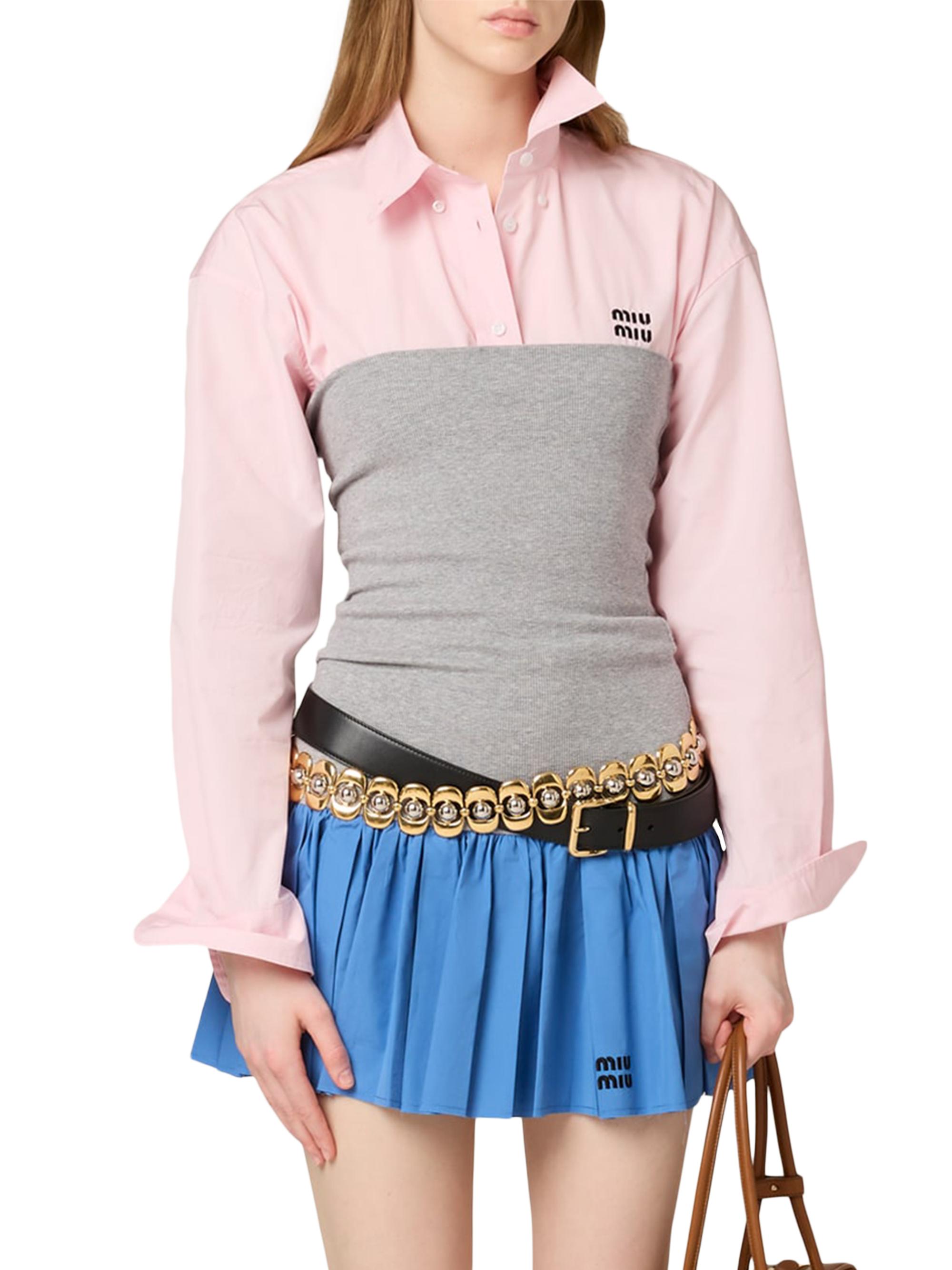 Poplin and Jersey Miniskirt