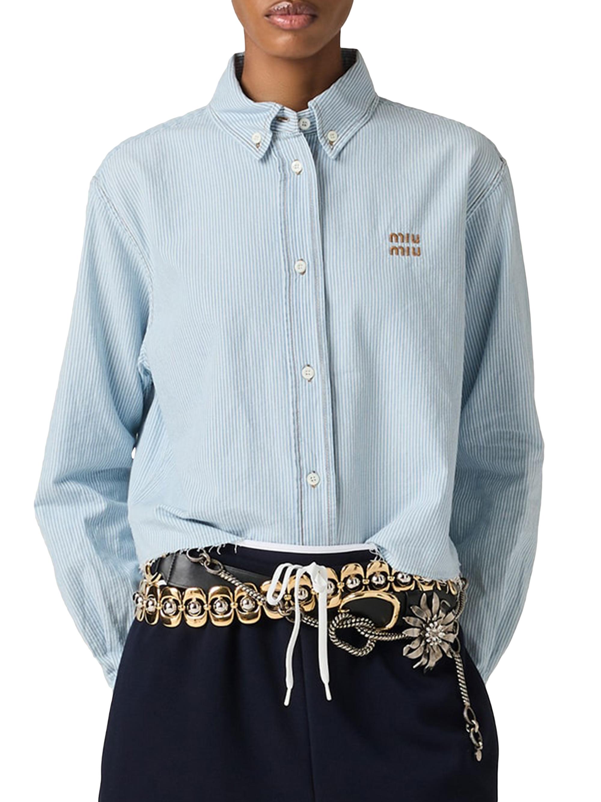 Miu Miu Striped Chambray Shirt | Saks Fifth Avenue