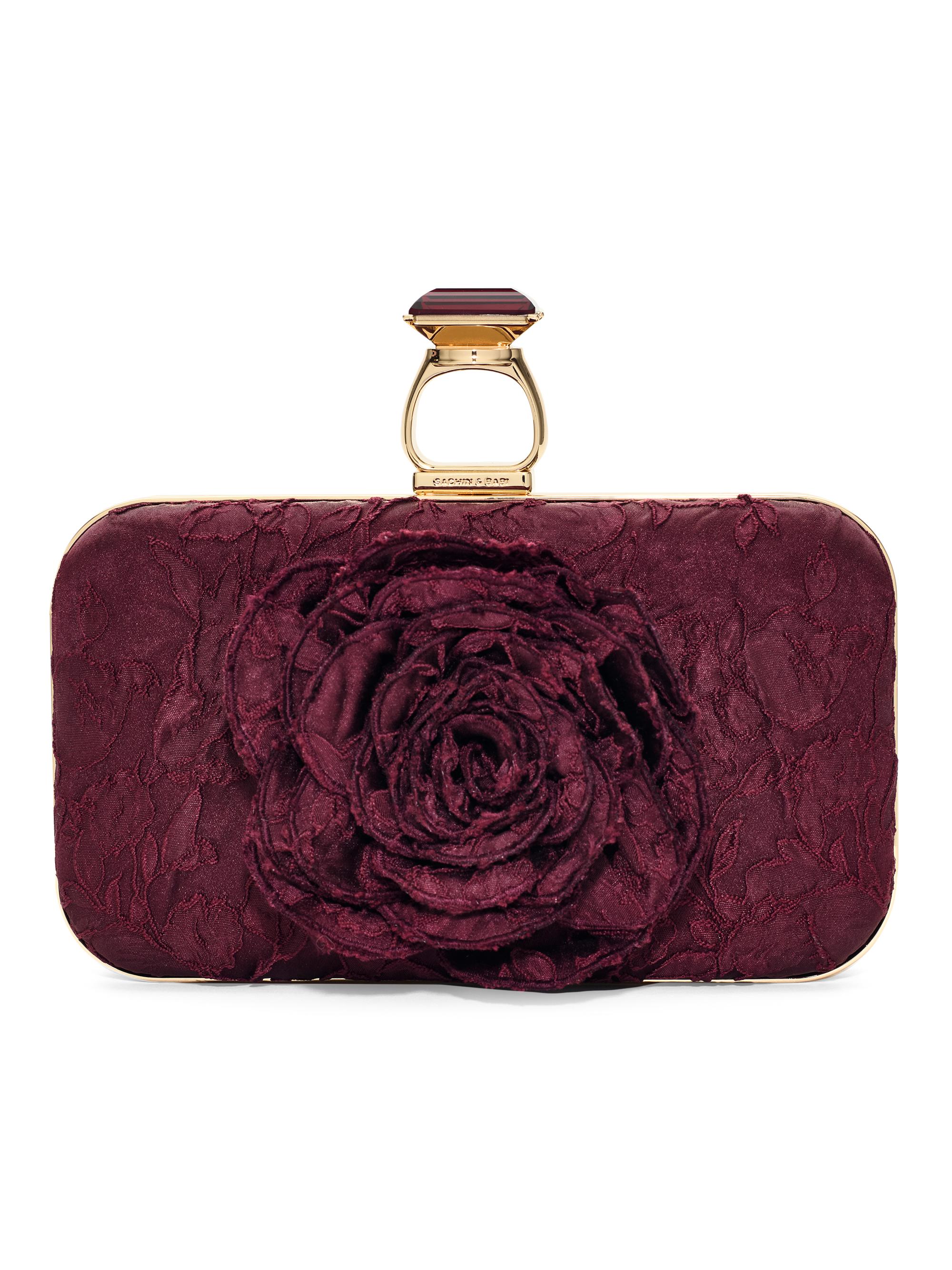 Sachin & Babi Women's On The Rocks Rosette Cloque Clutch - Napa