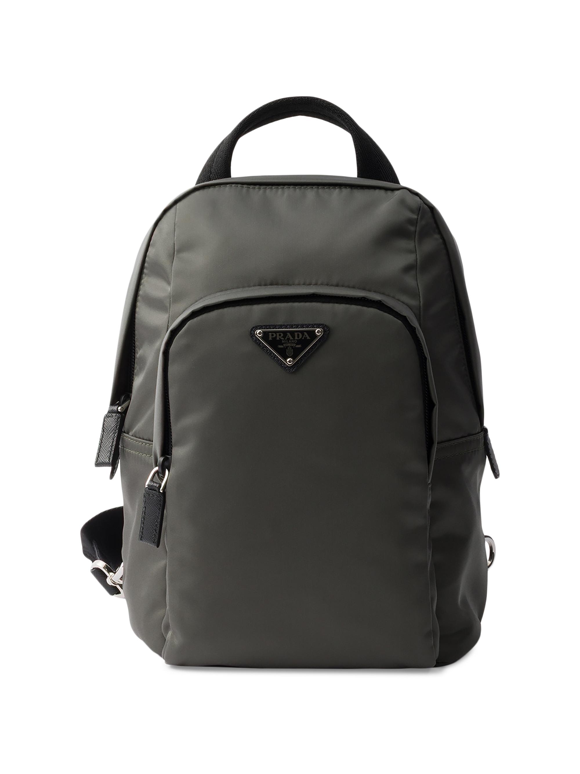 Prada Men's Re-Nylon and Saffiano Leather Backpack - Black