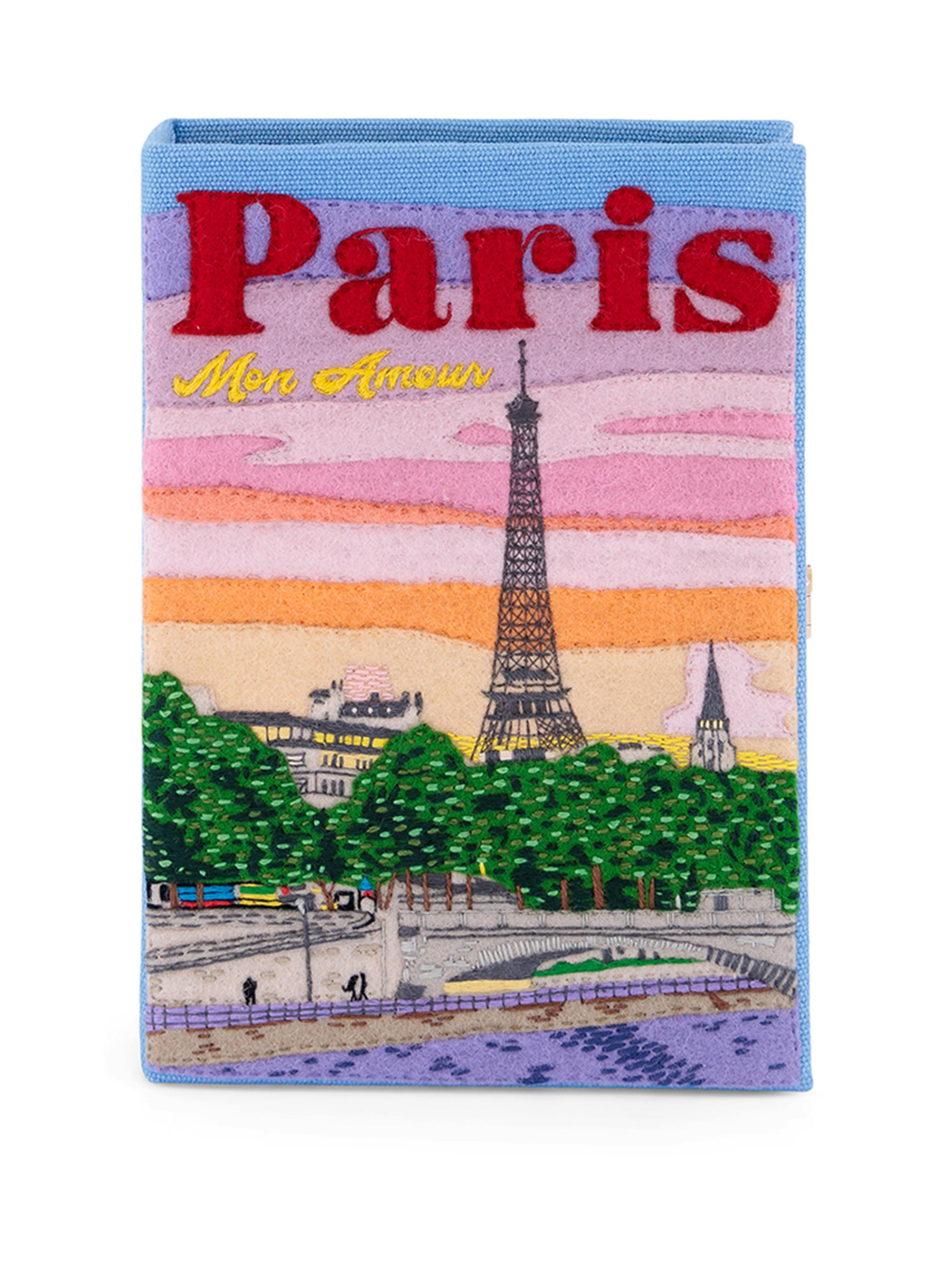 Olympia Le Tan Women's Paris Mon Amour Embroidered Book Clutch - Viola