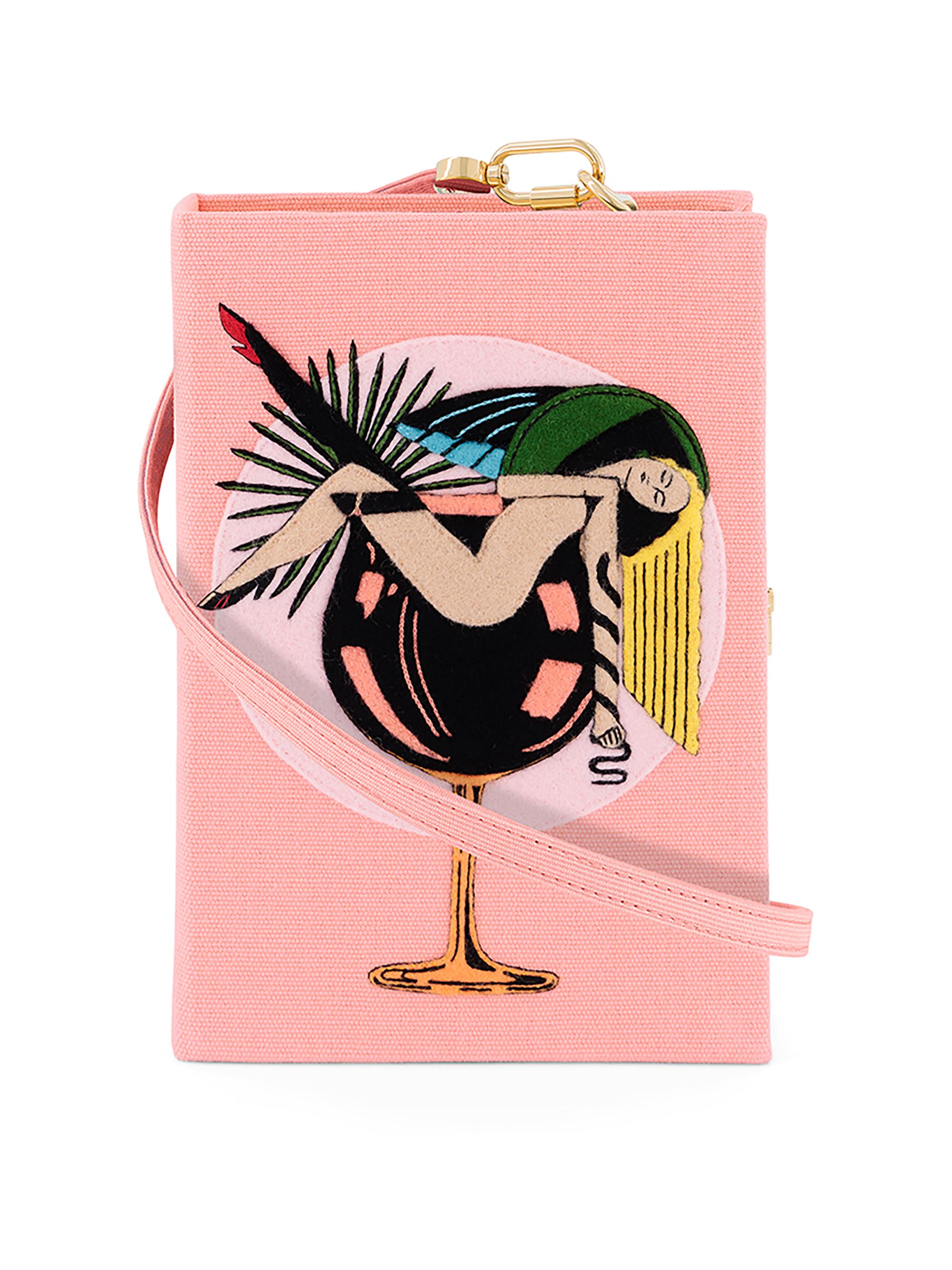 Olympia Le Tan Women's Cocktail Embroidered Book Clutch - Camel