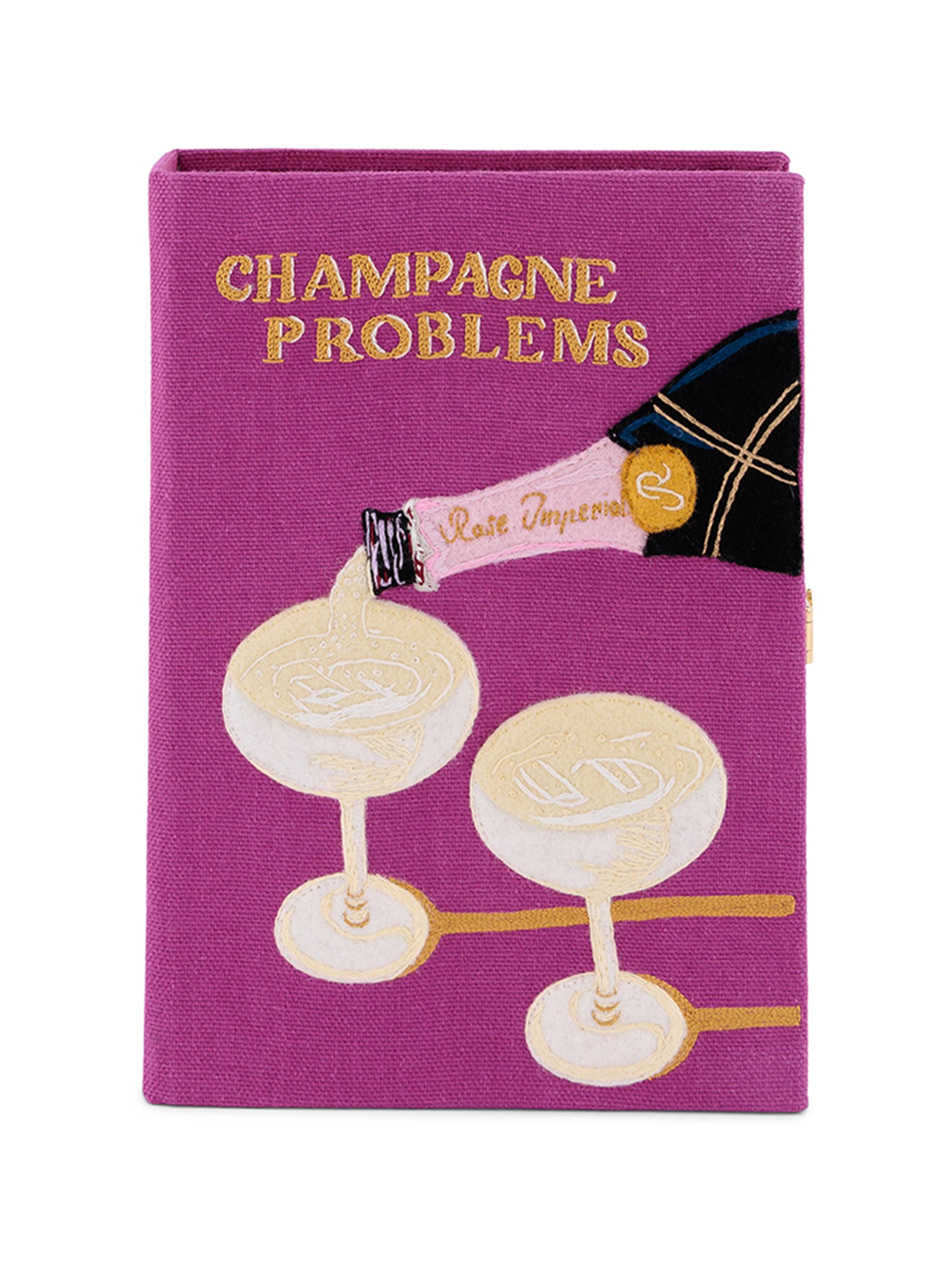 Olympia Le Tan Women's Champagne Problems Embroidered Book Clutch - Fuchsia Pierre