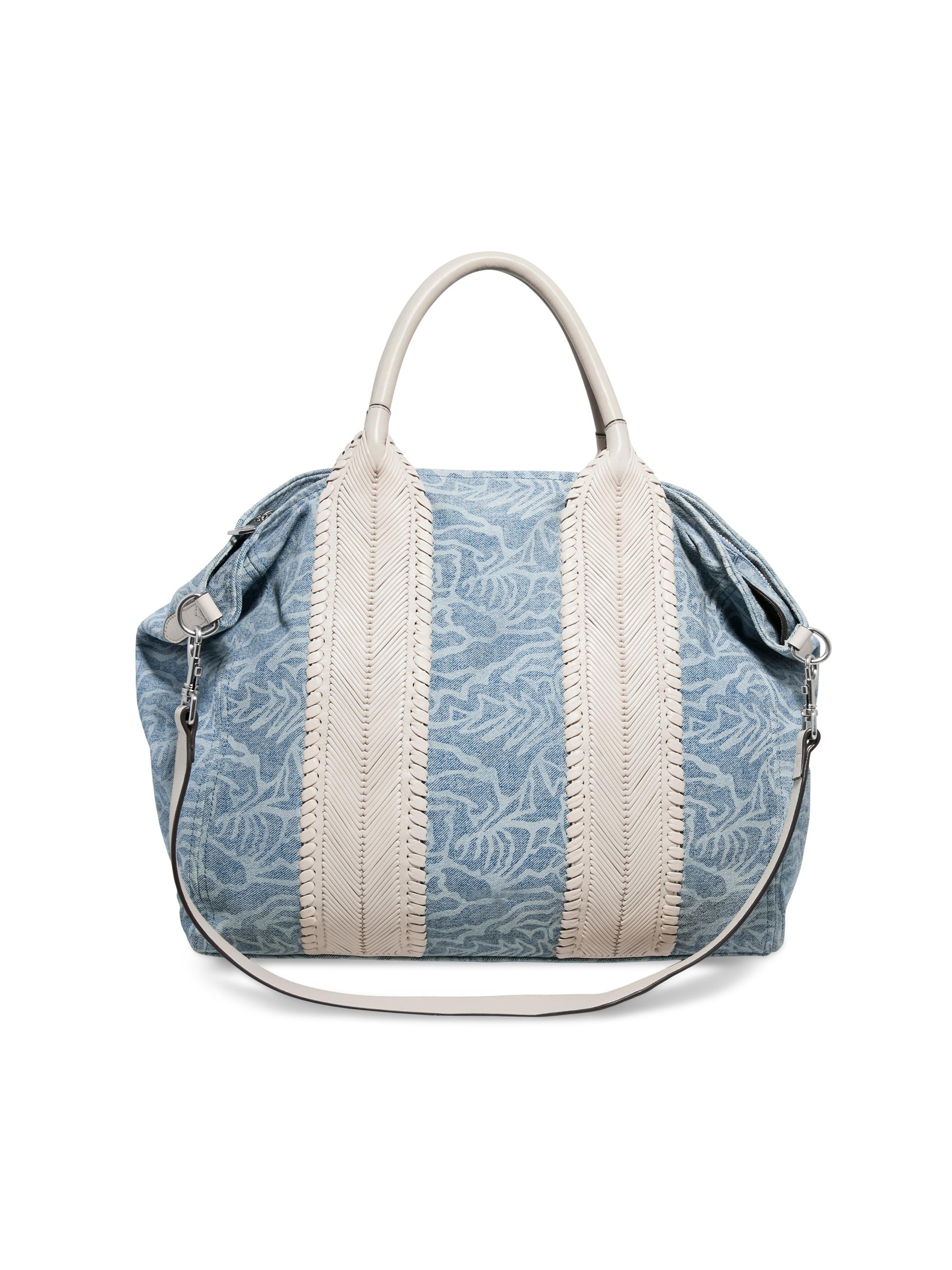 Aimee Kestenberg Women's All For Love Leather Convertible Top Zip Tote Bag - Denim Garden