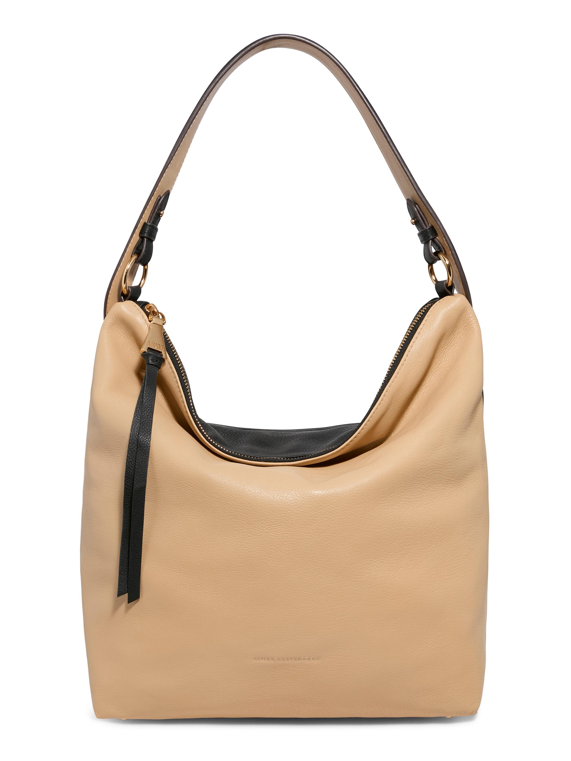 Aimee Kestenberg Women's Ava Leather Ziptop Hobo Bag - Camel Colorblock