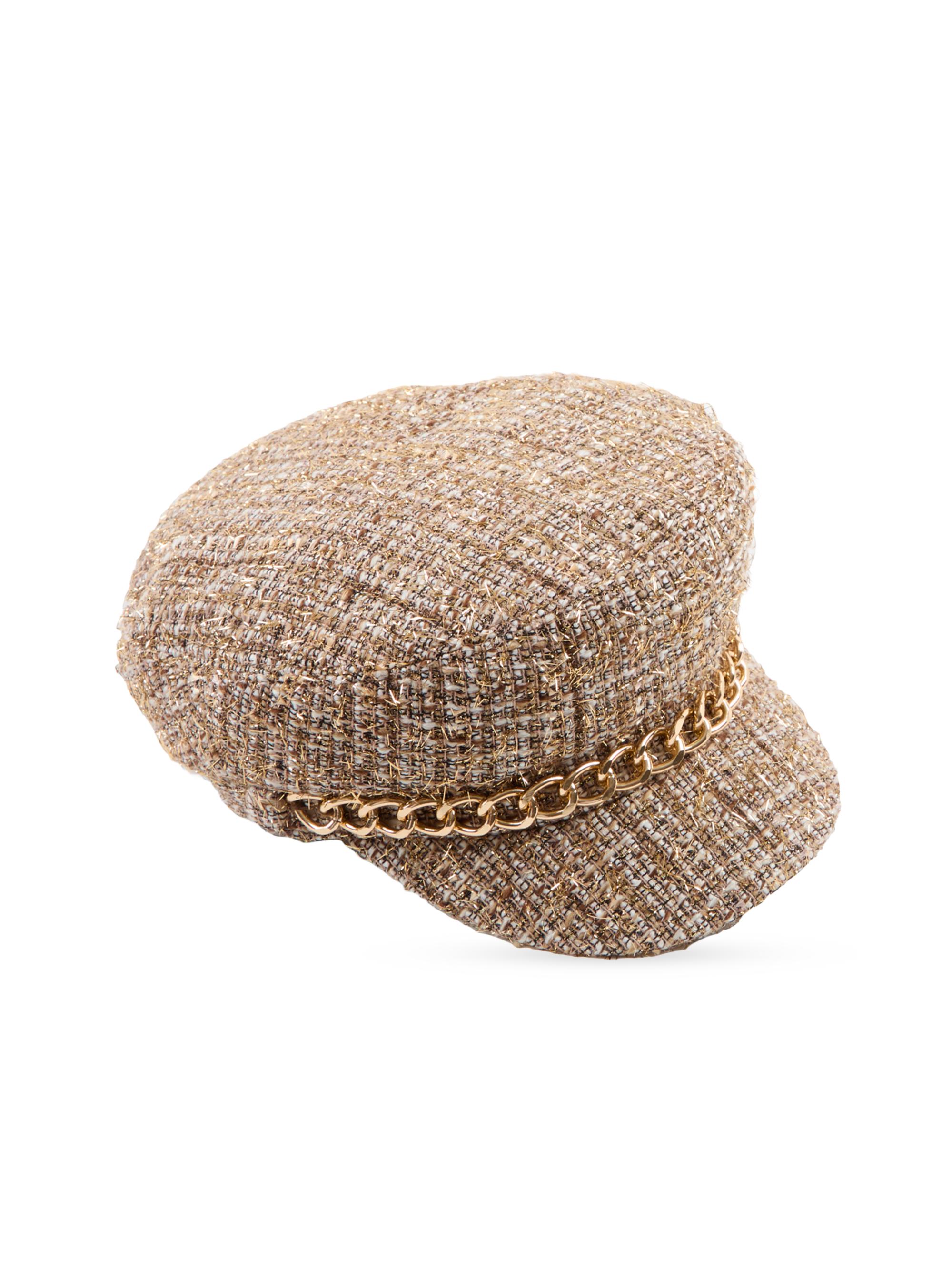 Women’s Tweed Chain Newsboy Cap – Chic & Elegant Women Tweed-Plaid-Newsboy Fiddler Cap Classic Cabbie-Berets  main image 4