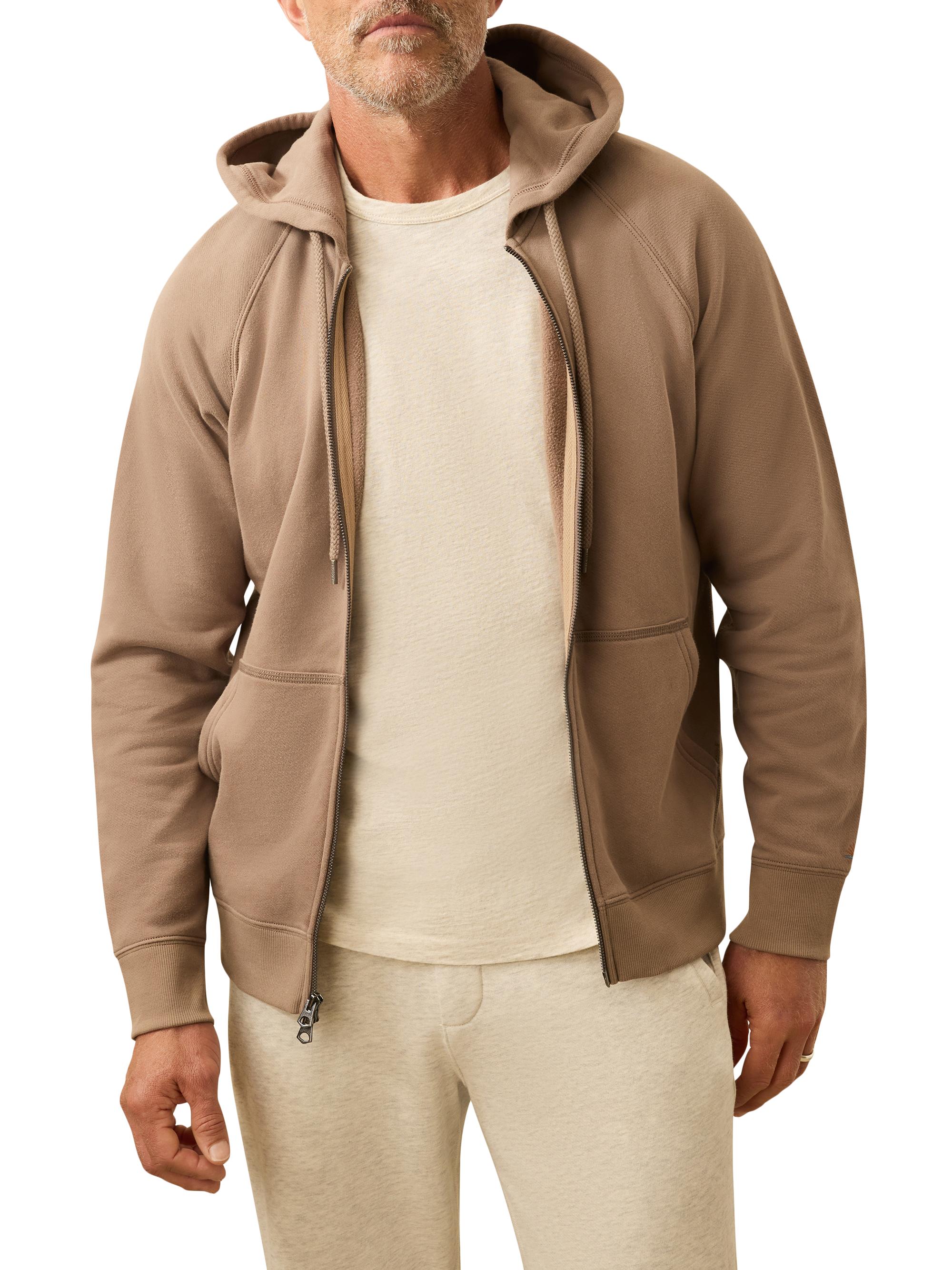 Faherty Brand Men's High Standard Cotton Fleece Zip-Up Hoodie - Walnut Branch