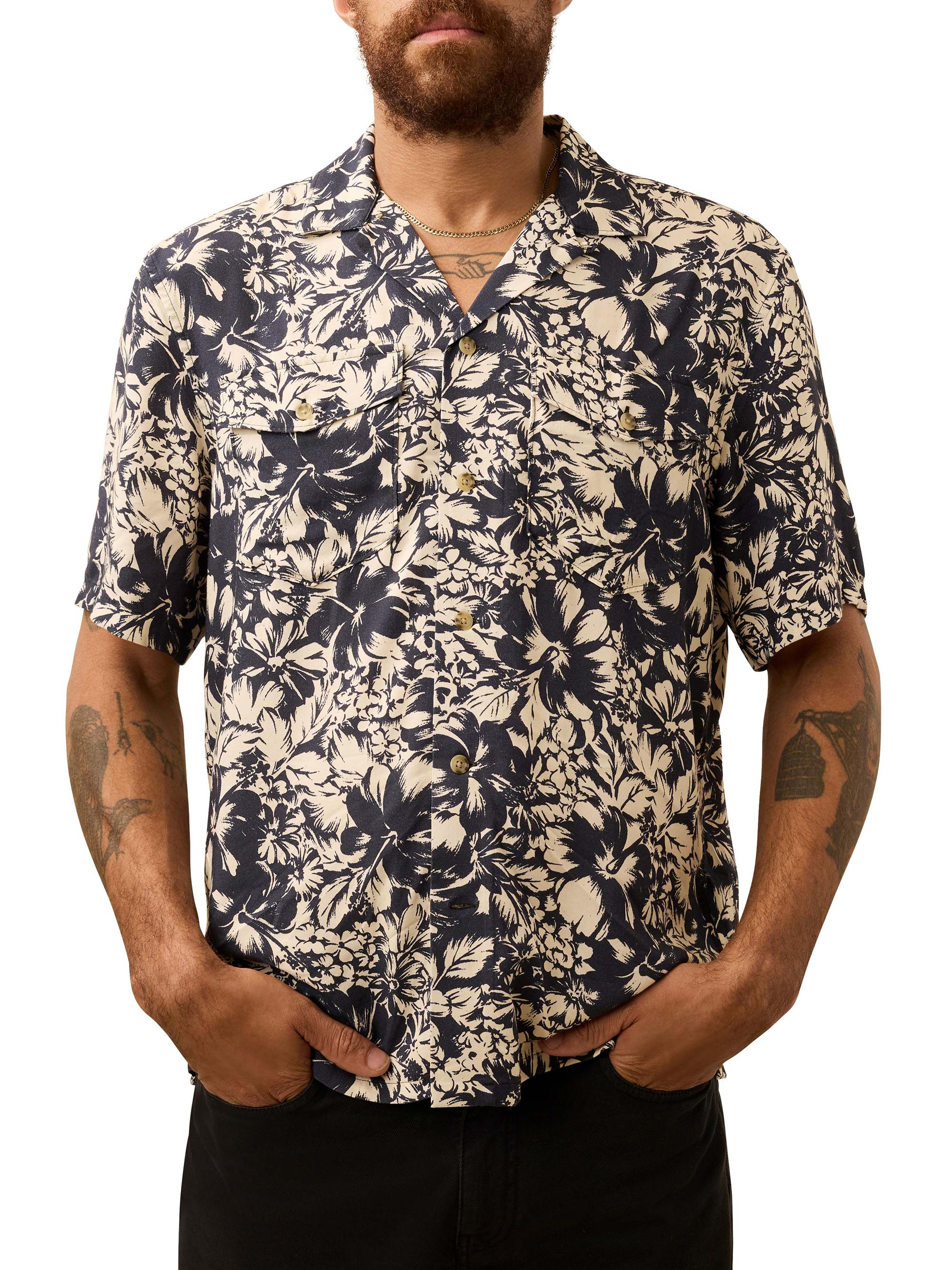 Faherty Brand Men's Bali Foral-Print Camp Shirt - Fjord Bloom