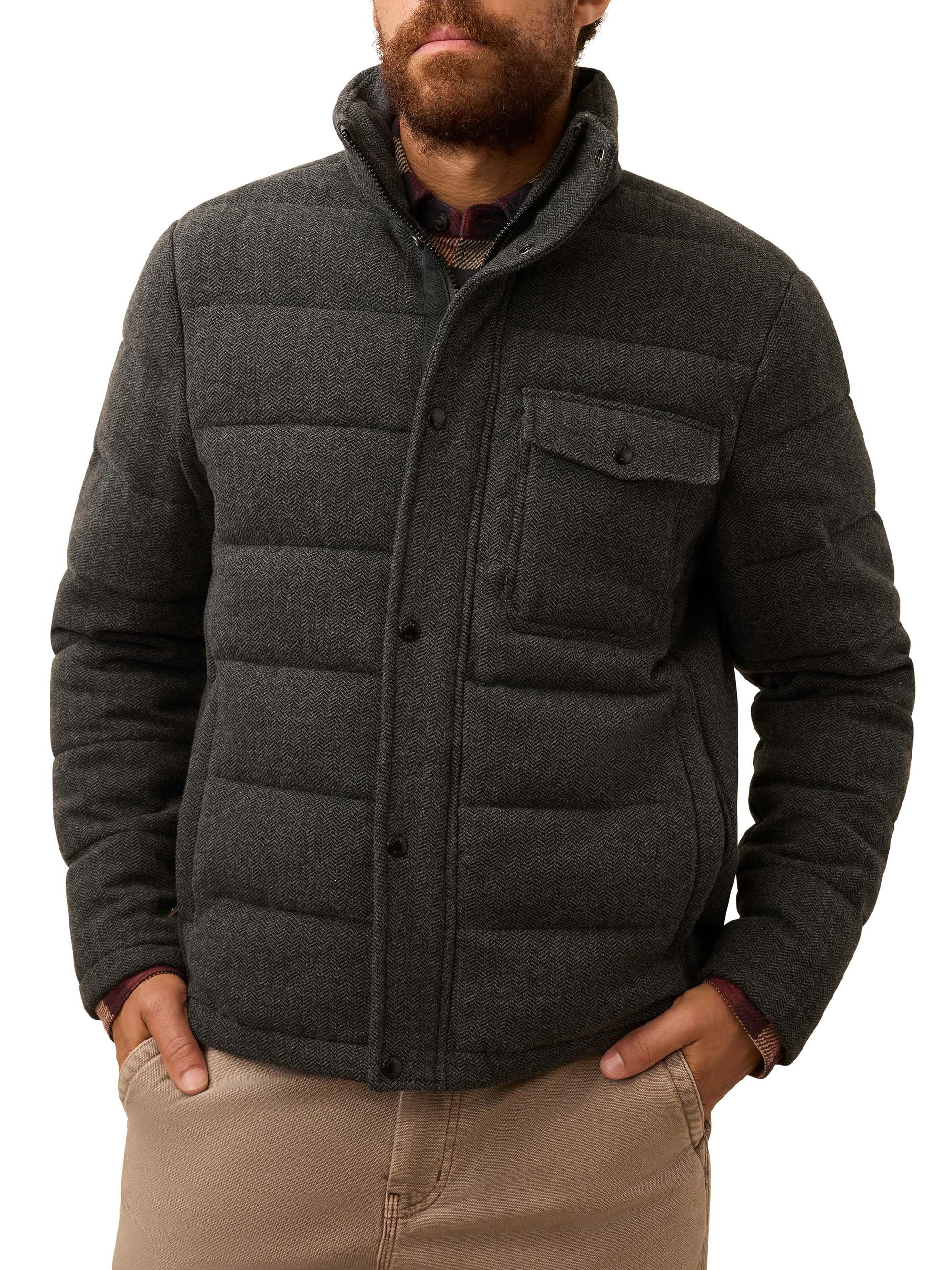 Faherty Brand Men's Teton Valley Cotton-Blend Puffer Jacket - Dark Steel Charcoal