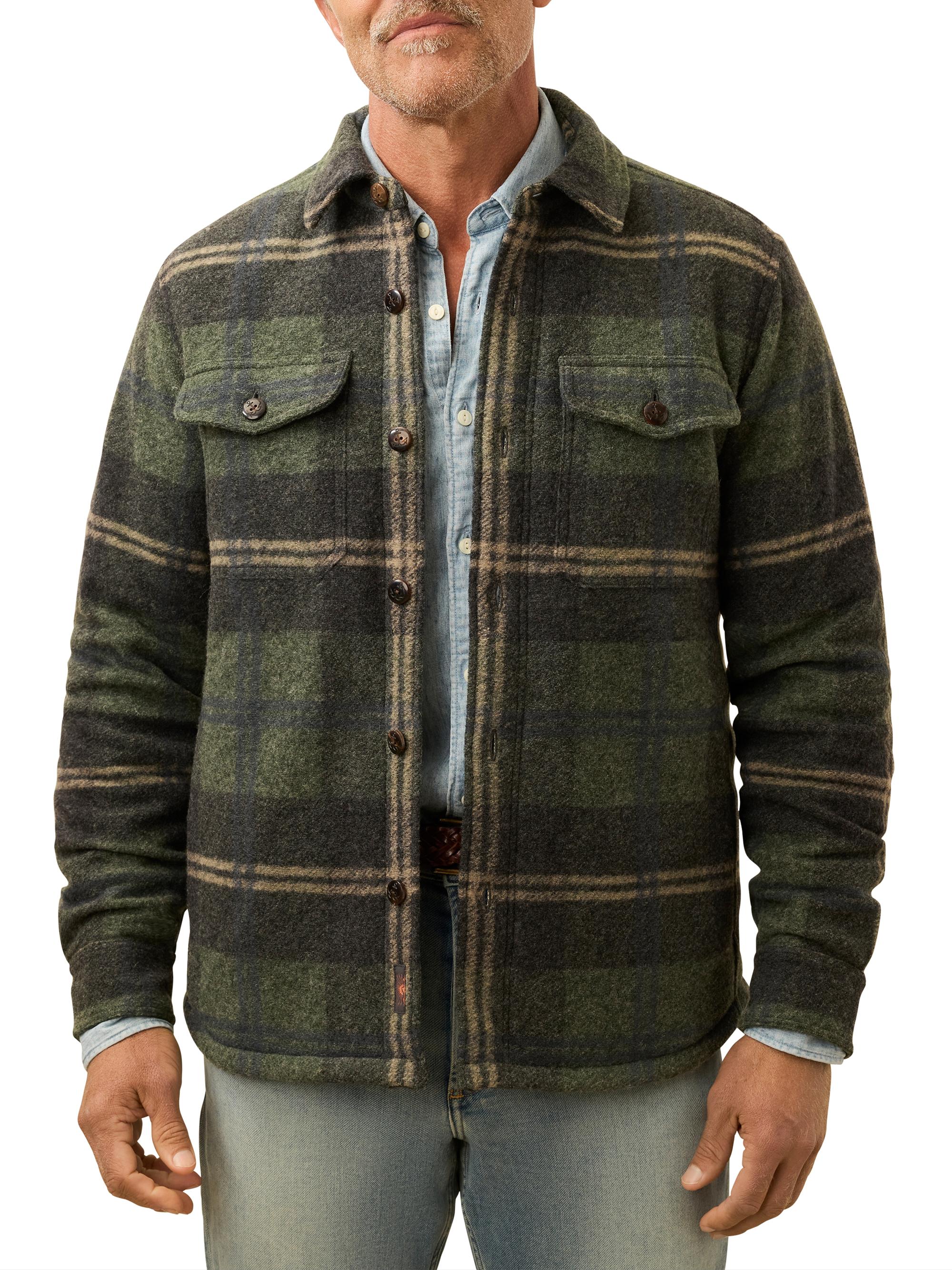 Faherty Brand Men's Range Plaid Fleece-Lined Shirt Jacket - Forest Point Plaid
