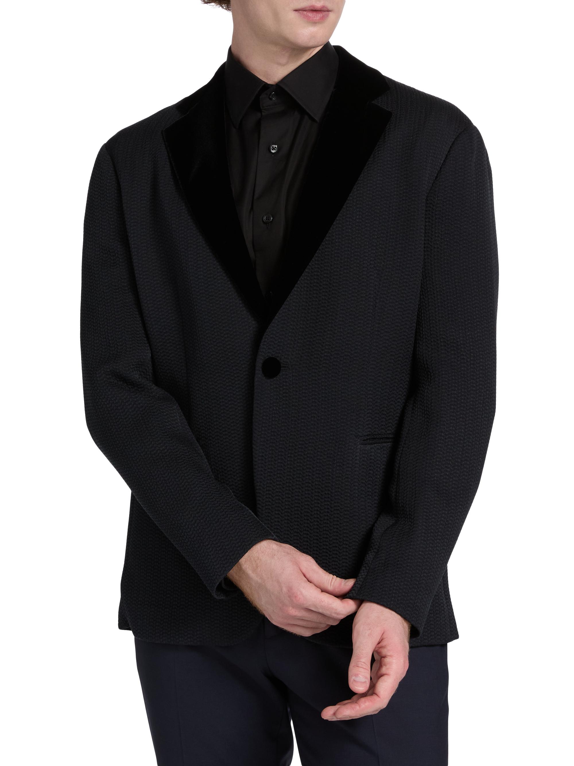 Giorgio Armani Houndstooth Velvet Blazer | Saks Fifth Avenue