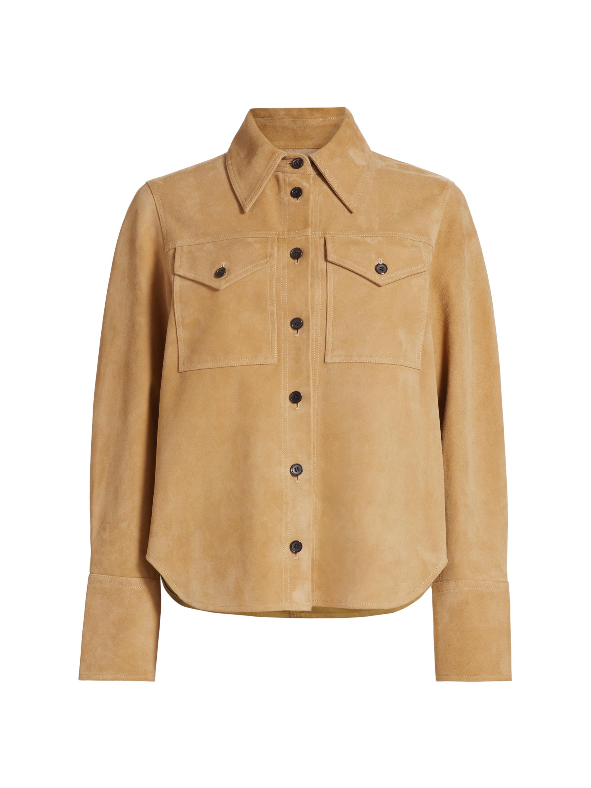 Co Women's Suede Blouse - Camel