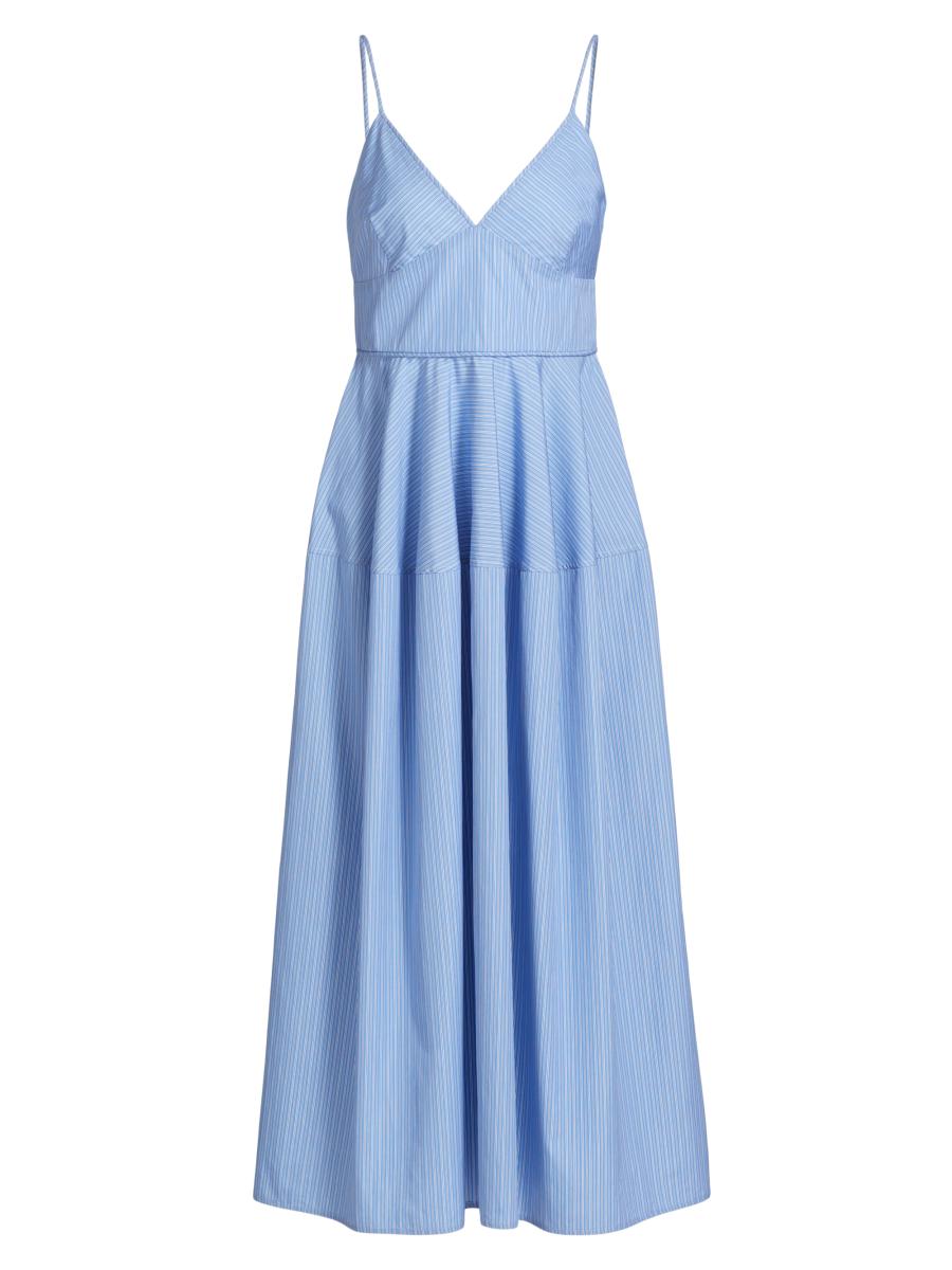 Co Women's Basque Striped Tton Midi-dress In Multi