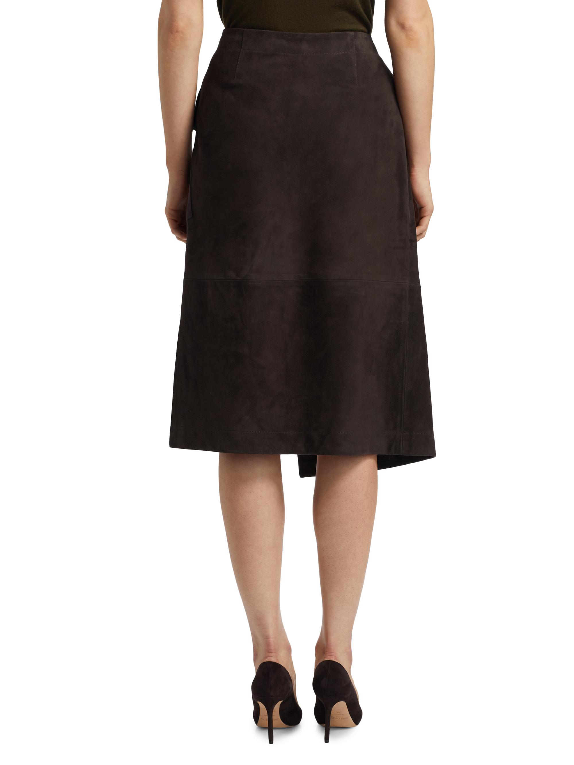 Co Asymmetric Suede Wrap Midi-Skirt | Saks Fifth Avenue