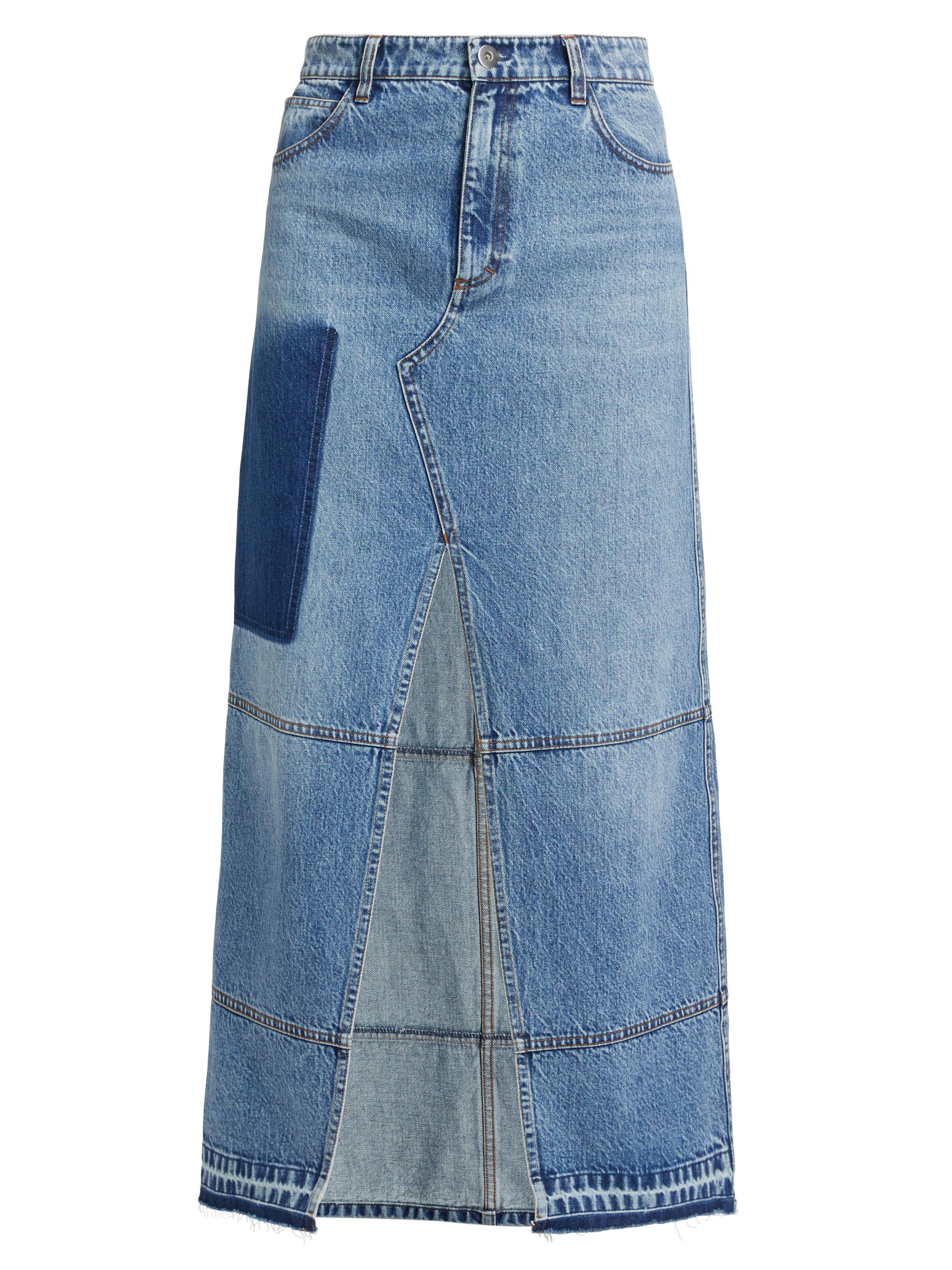 Co Women's Slit tton Denim Maxi Skirt - Indigo