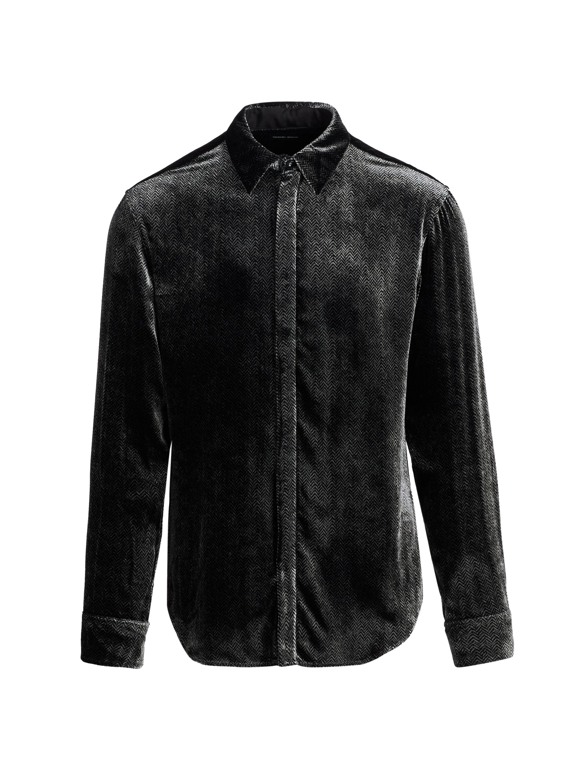 トップス 1990s GIORGIO ARMANI Dark Velvet Shirts Giorgio Armani Velvet Tux Shirt | Saks Fifth Avenue