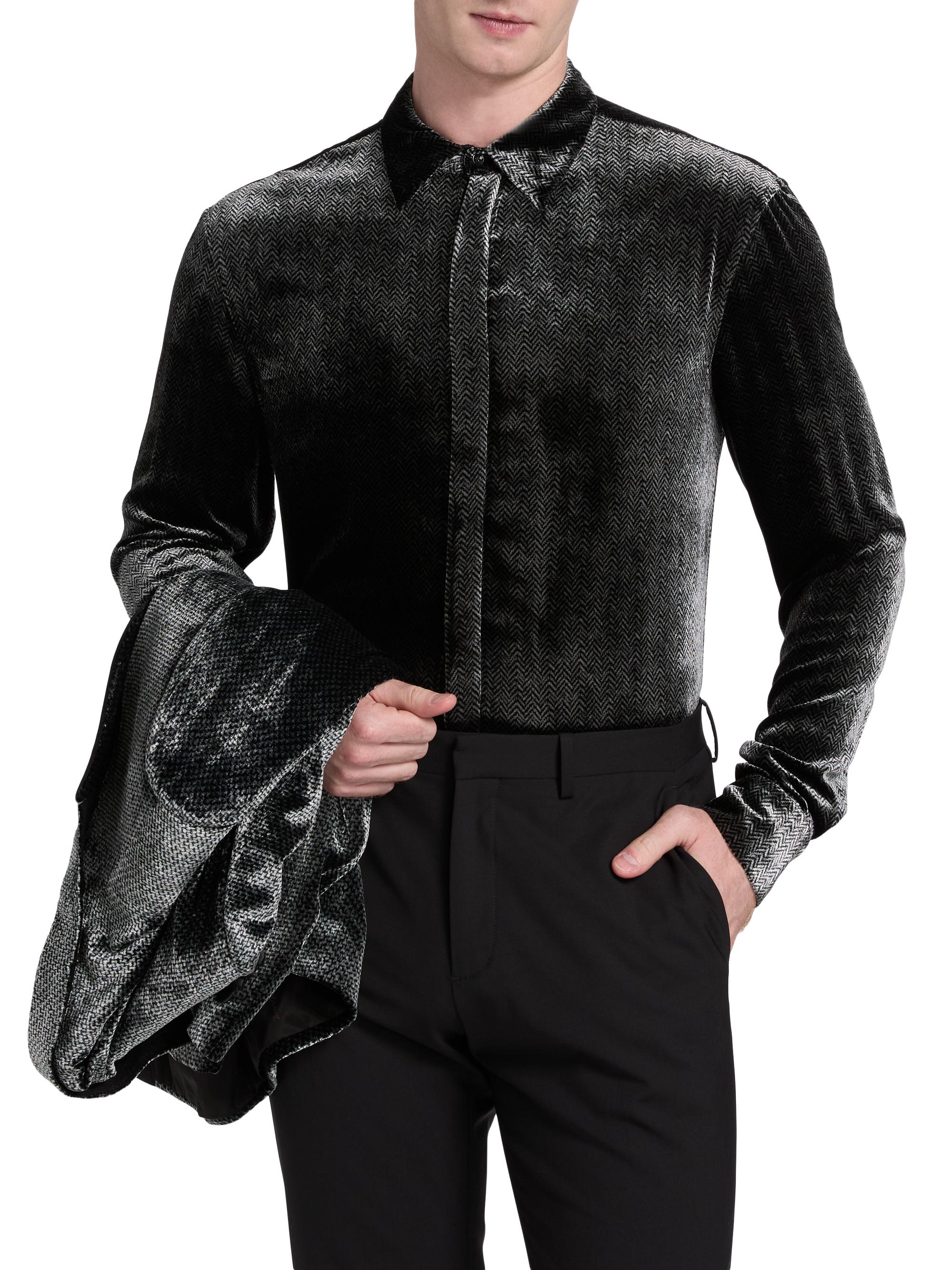 Giorgio Armani Velvet Tux Shirt | Saks Fifth Avenue