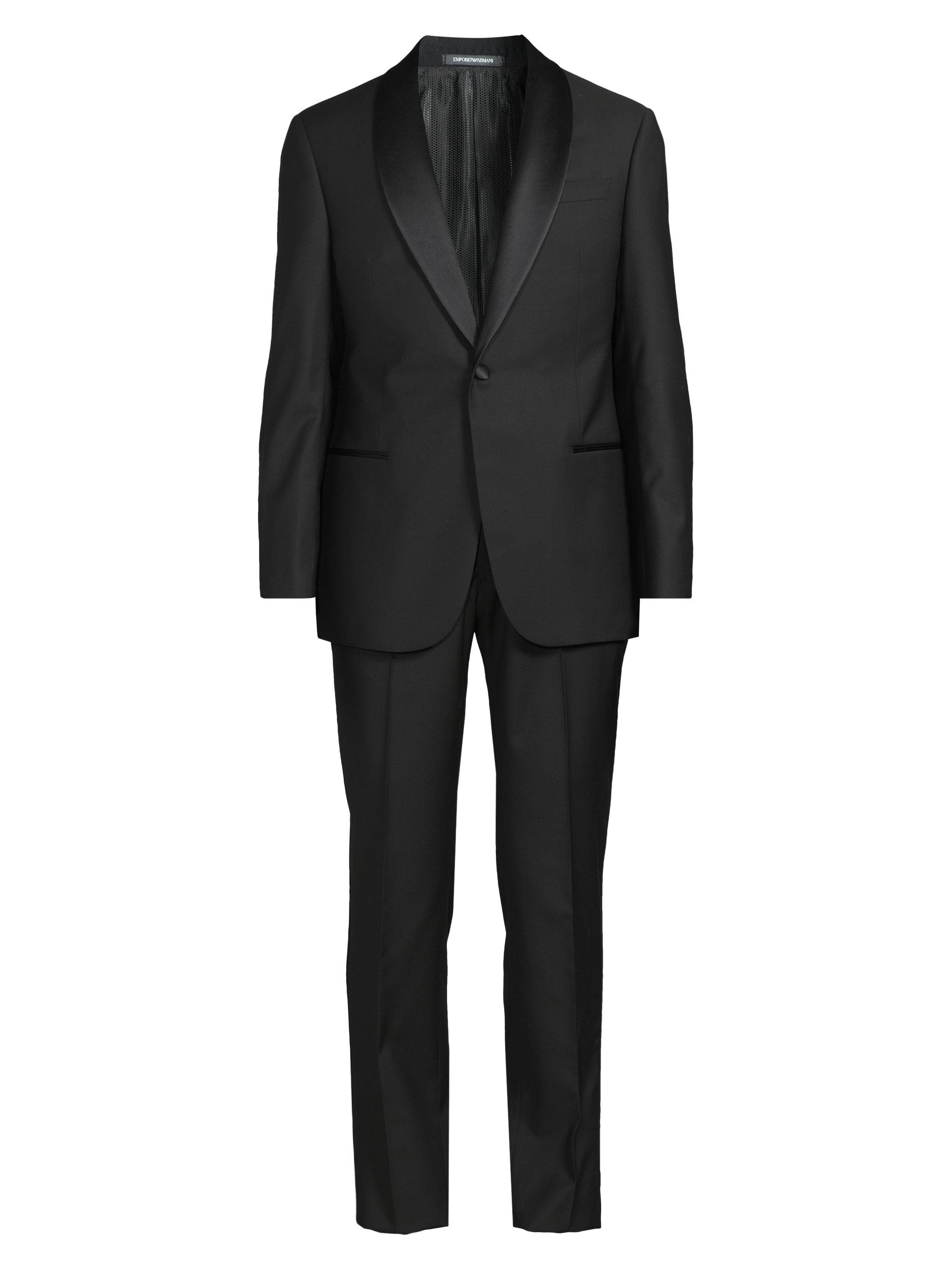 Emporio Armani Men's Micro-Patterned Virgin-Wool Single-Breasted Tuxedo - Brown